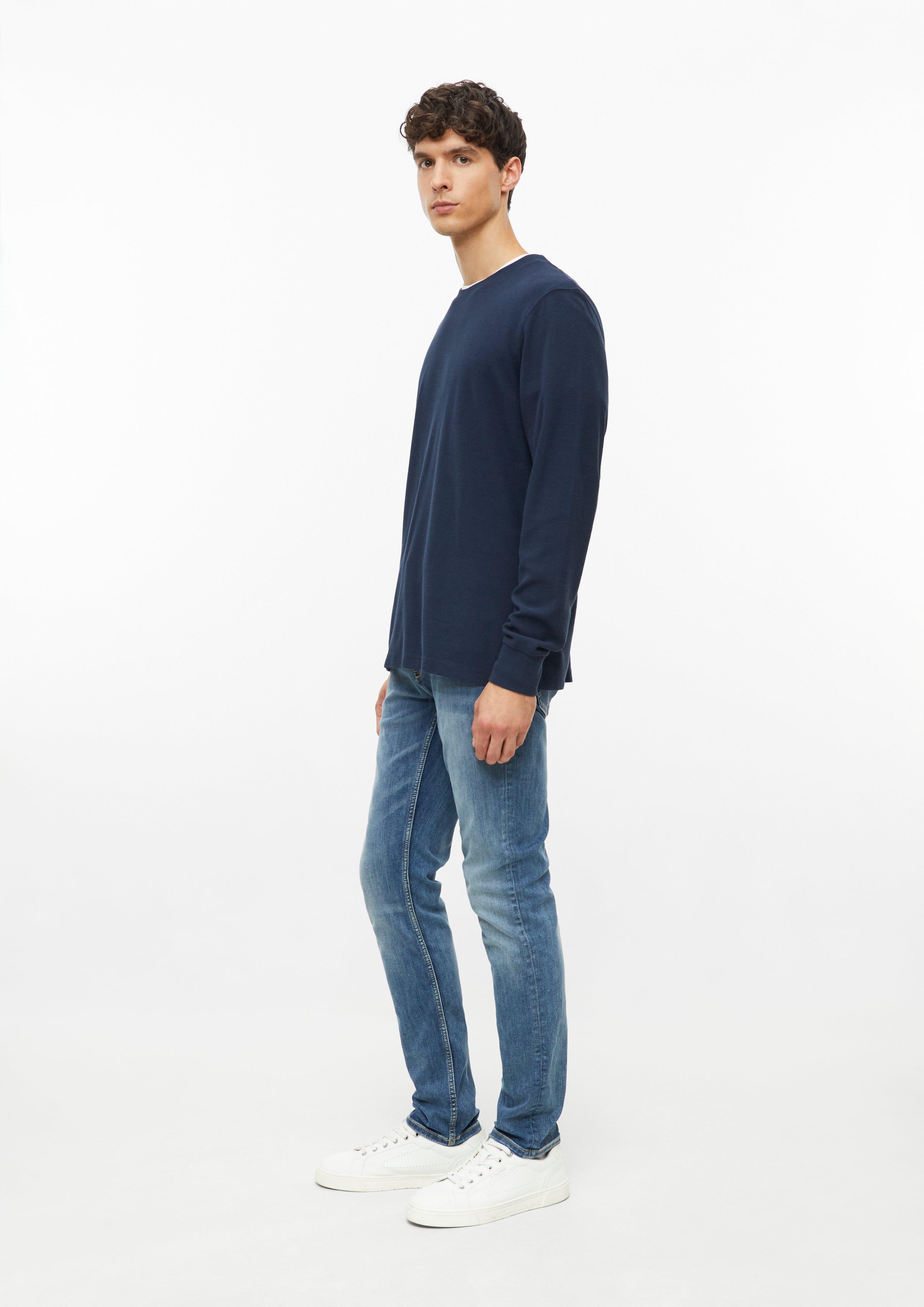 Men Long-Sleeve Shirt Made of Waffle Jersey in blue by s.Oliver