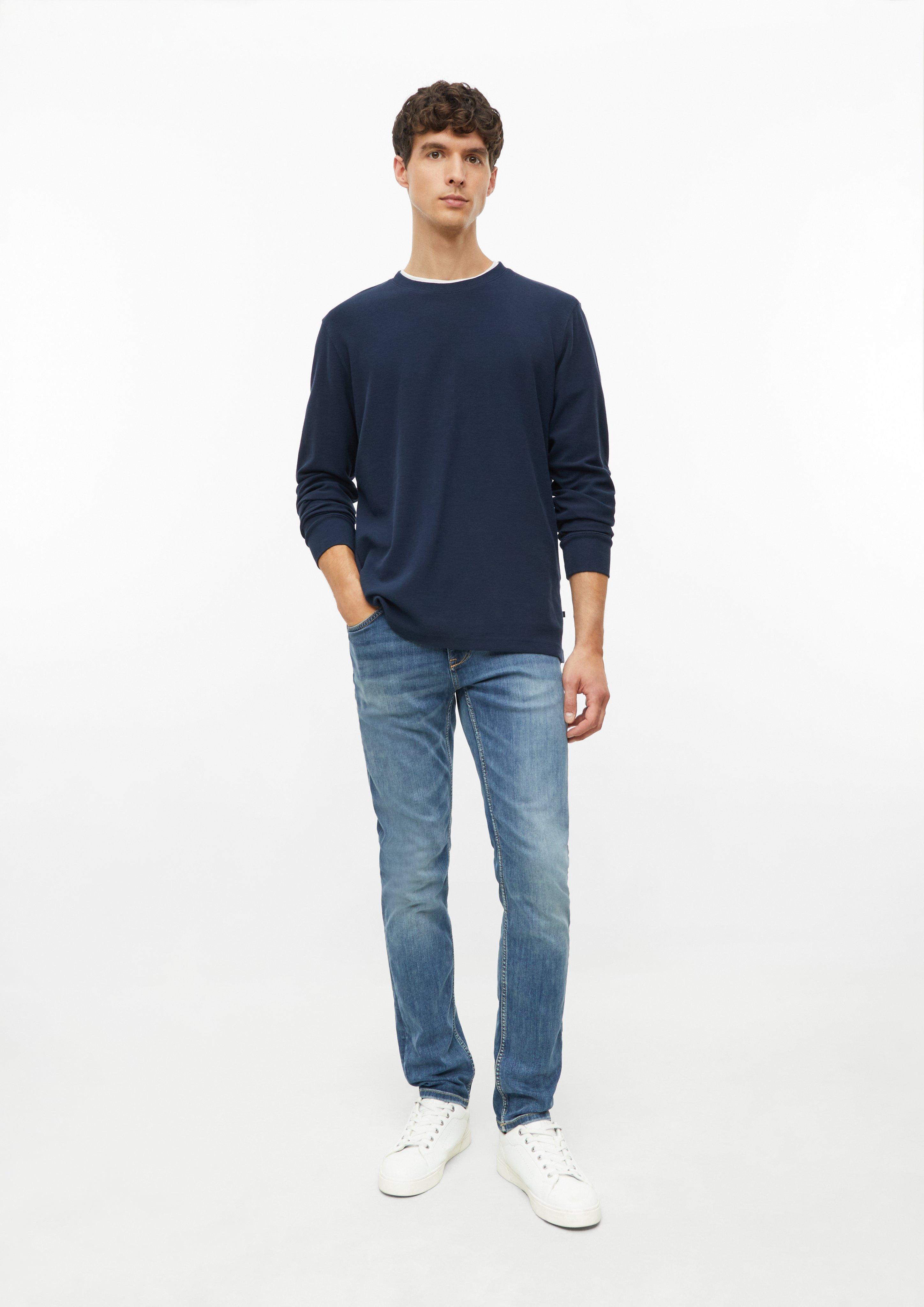 Men Long-Sleeve Shirt Made of Waffle Jersey in blue by s.Oliver