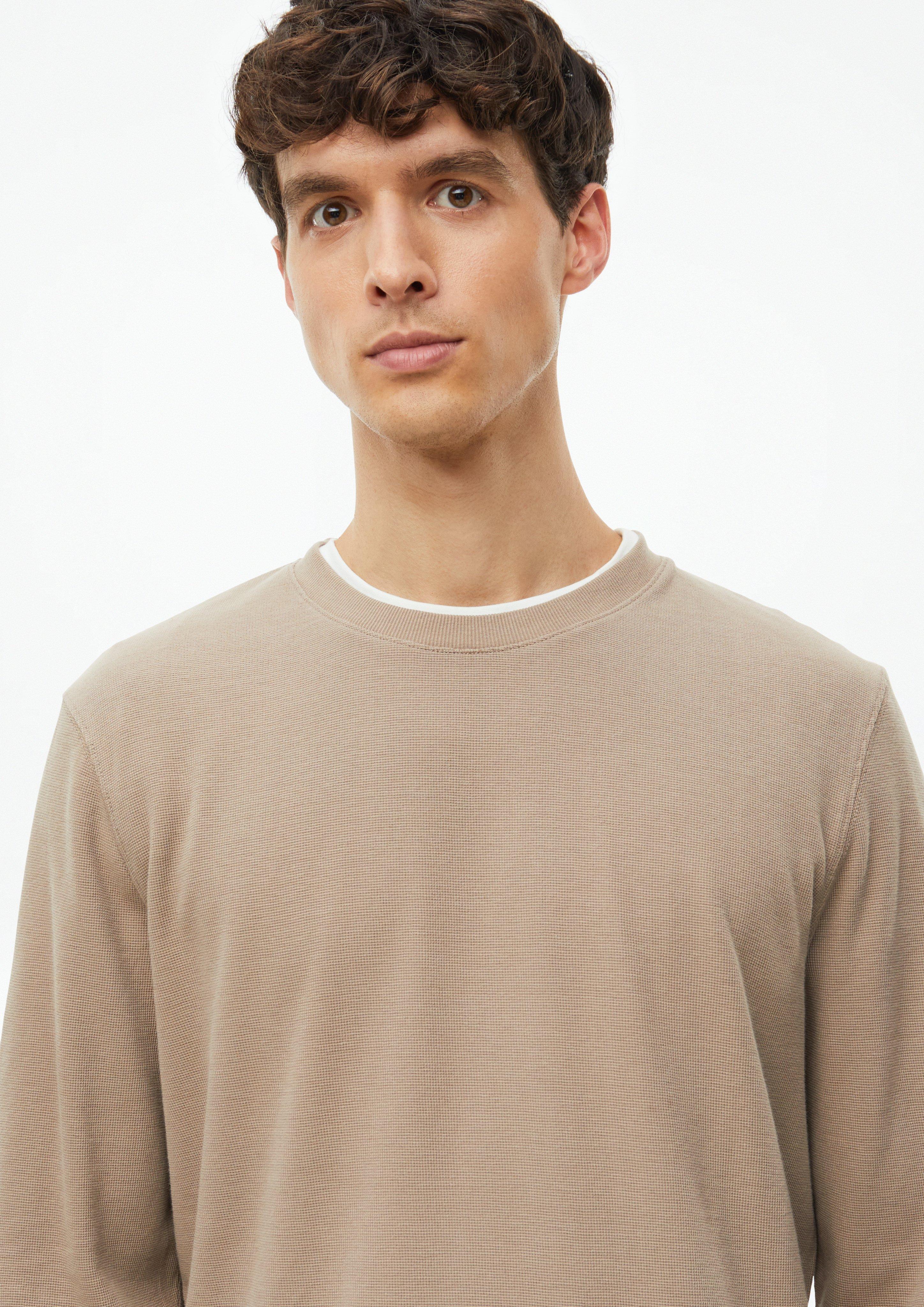 Hommes T-shirt à manches longues en jersey gaufré en brun de s.Oliver