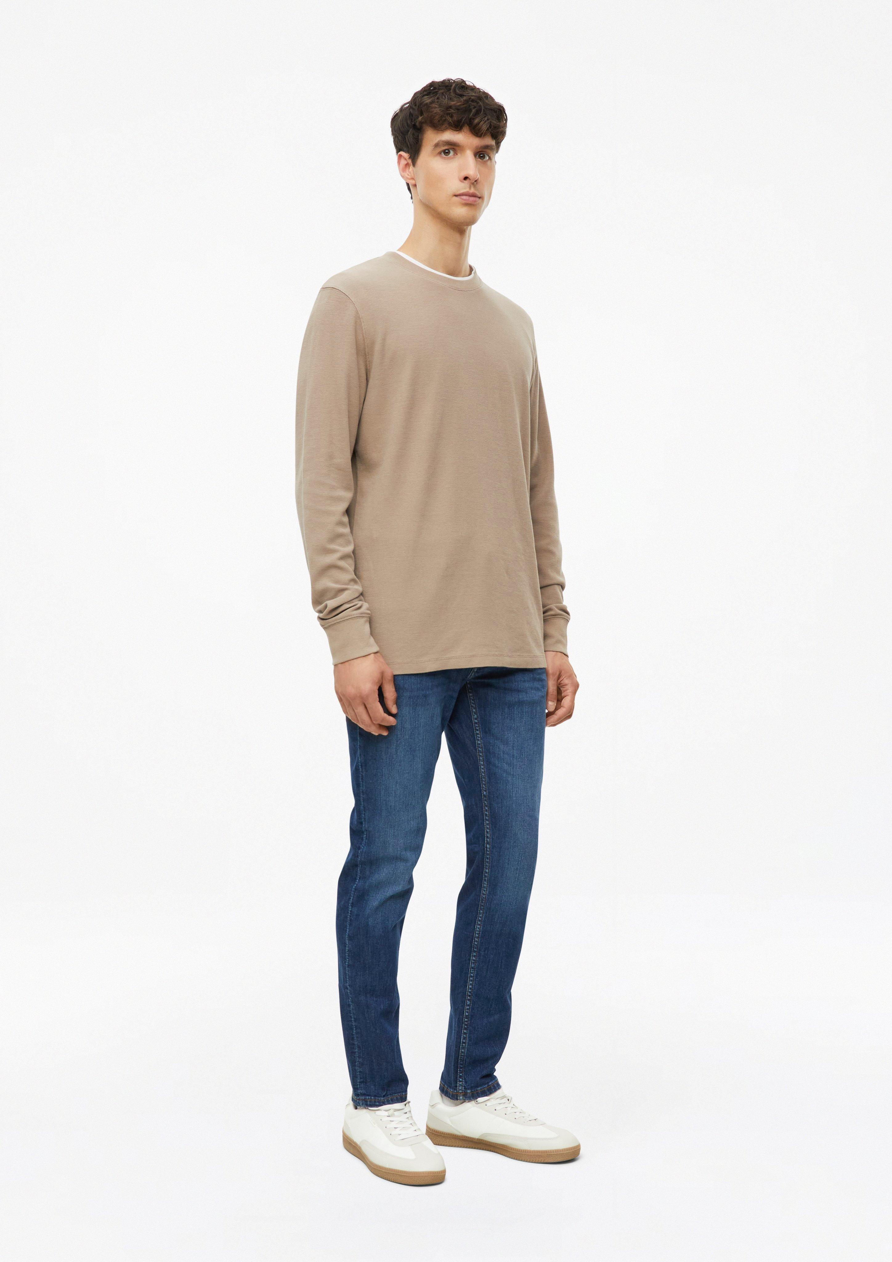 Hommes T-shirt à manches longues en jersey gaufré en brun de s.Oliver