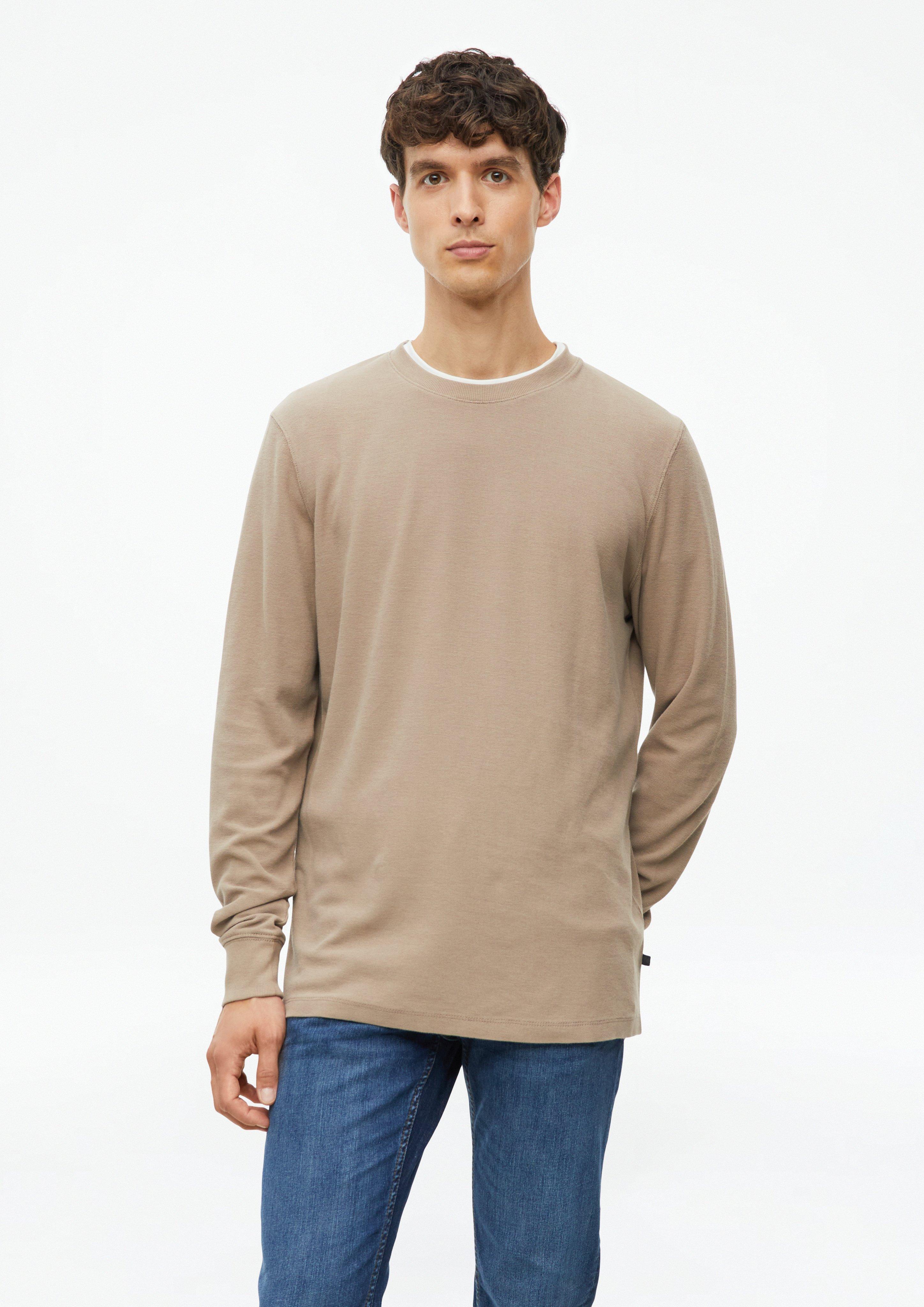 Langarmshirt aus Waffel-Jersey in Farbe hellbraun von s.Oliver