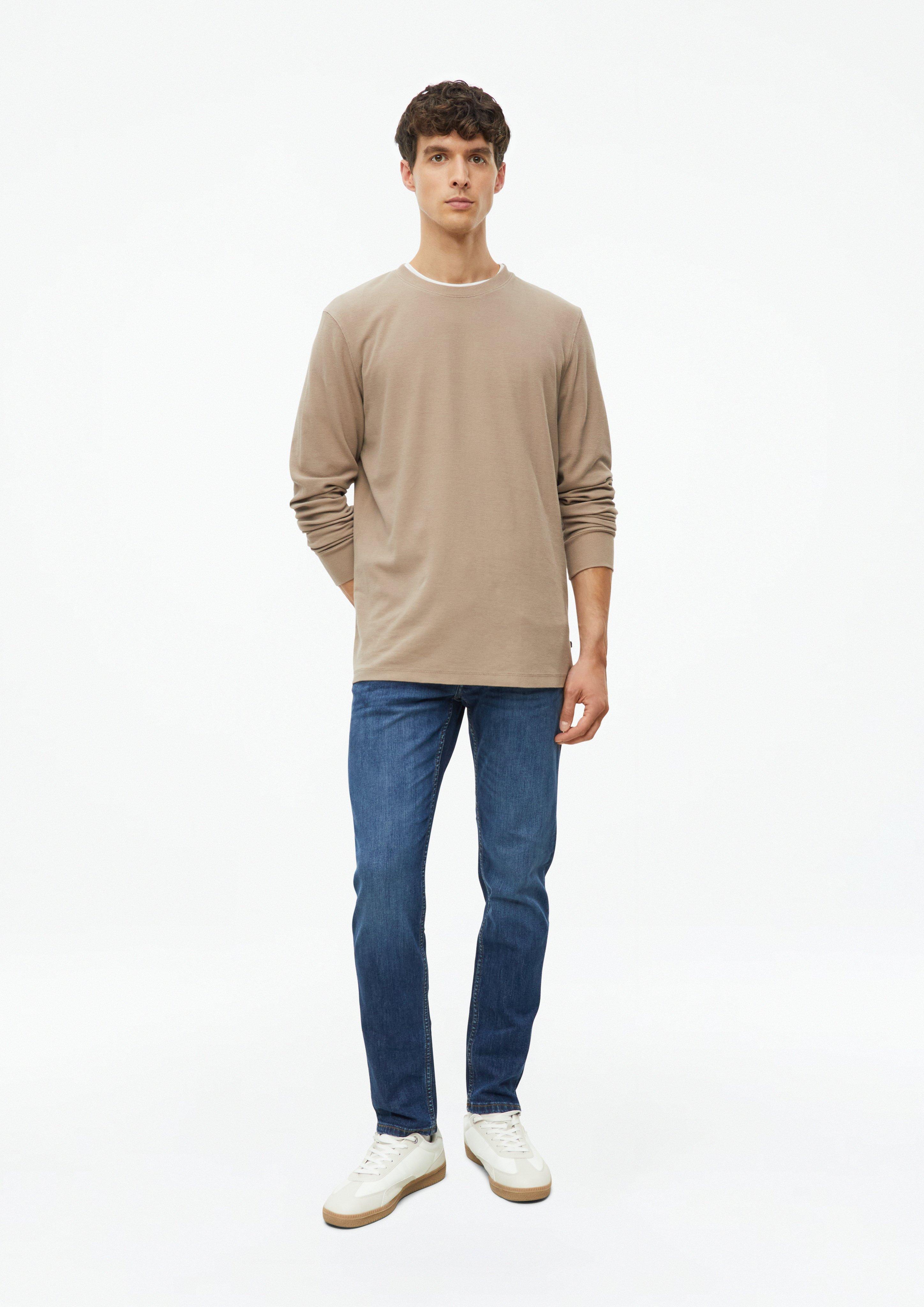 Hommes T-shirt à manches longues en jersey gaufré en brun de s.Oliver