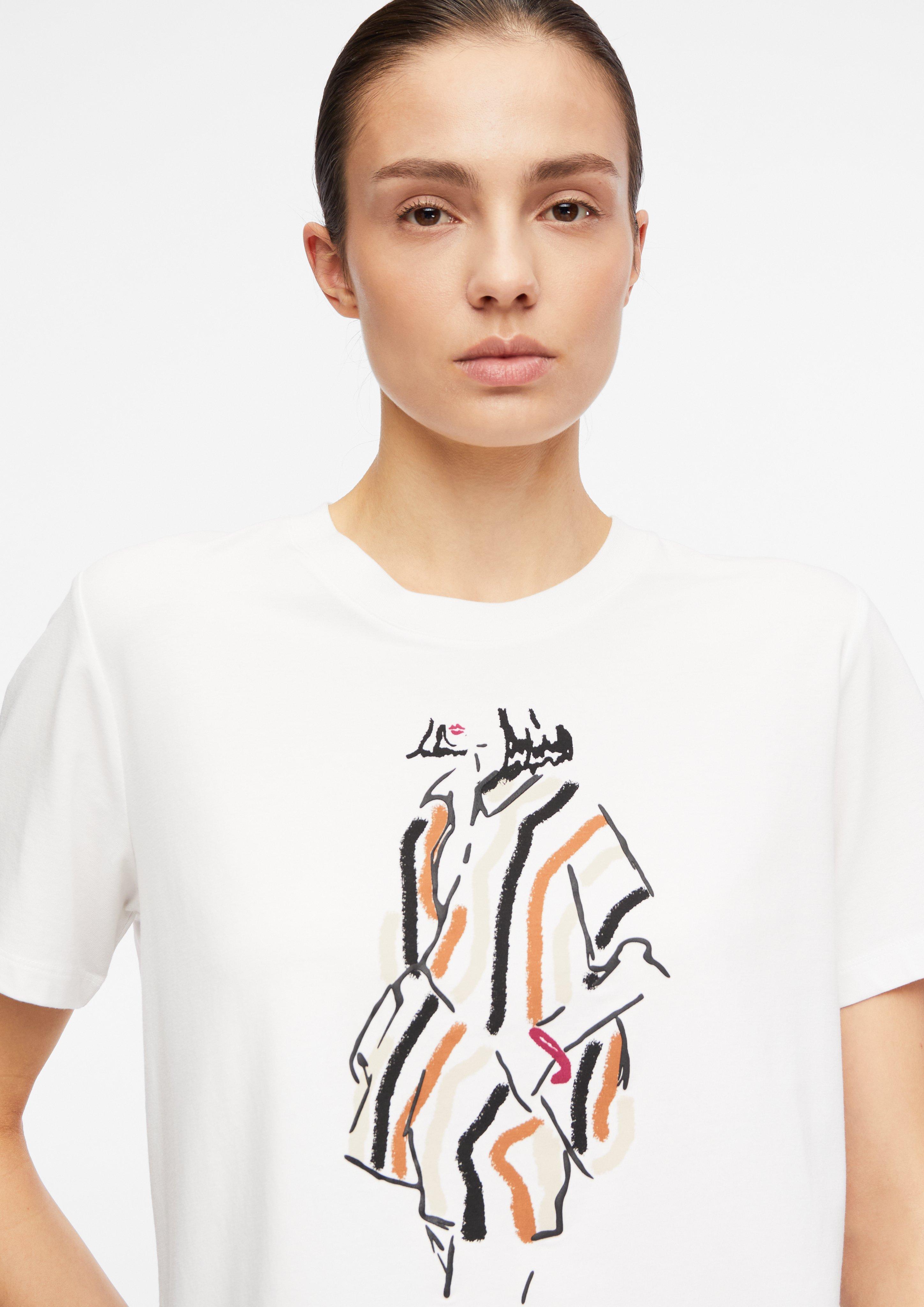 T-Shirt in weiß von COMMA