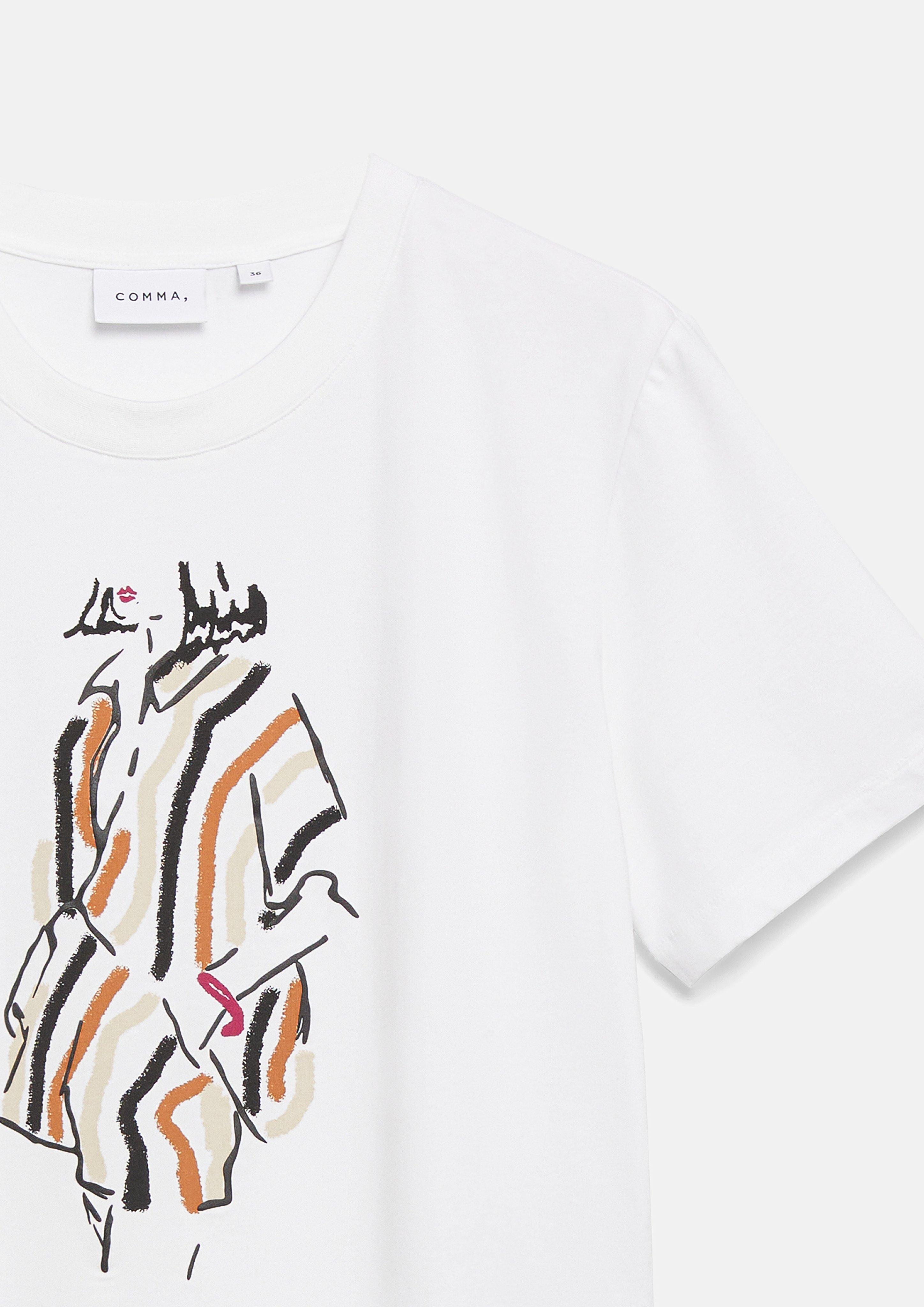 T-Shirt in weiß von COMMA
