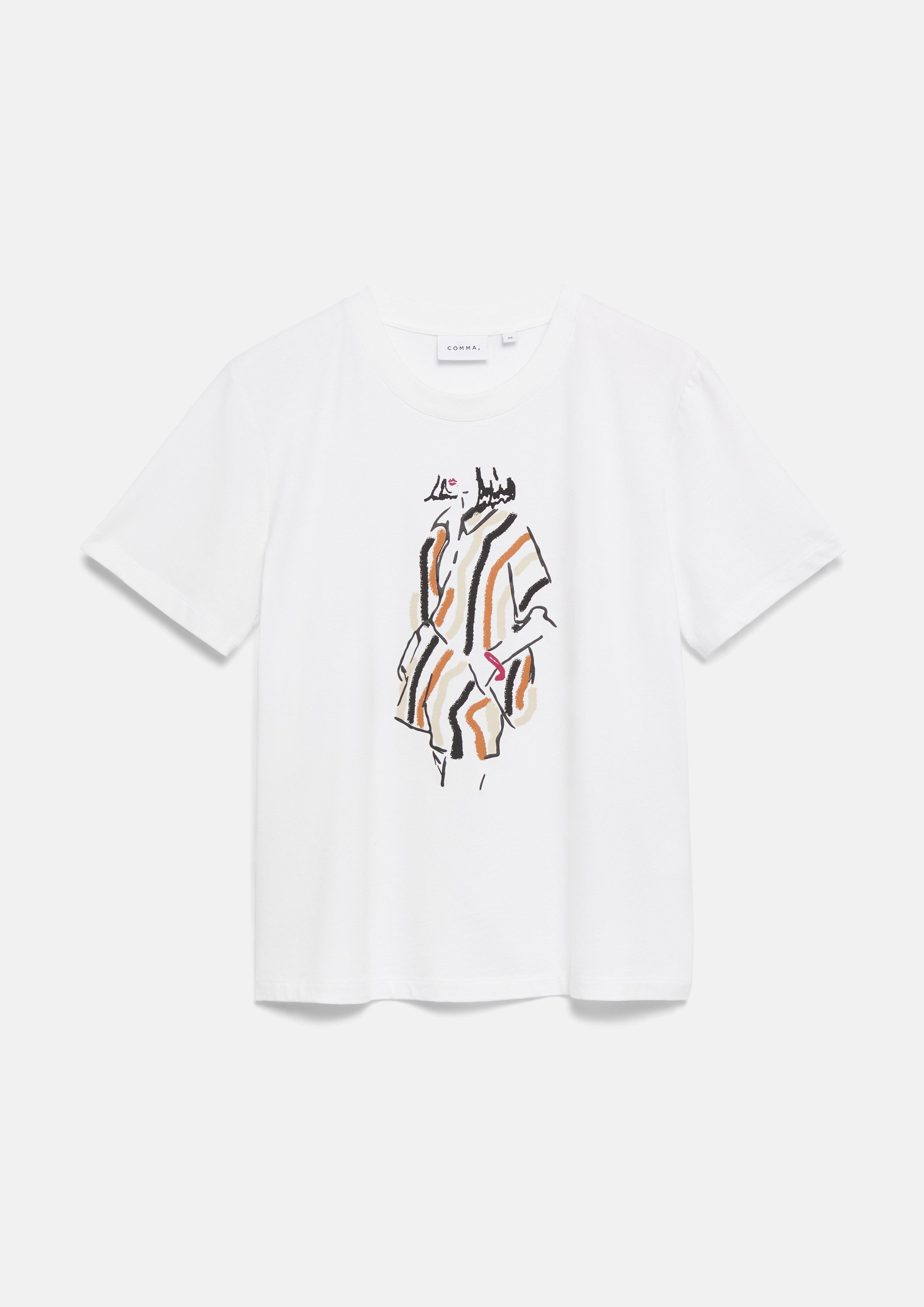 T-Shirt in weiß von COMMA