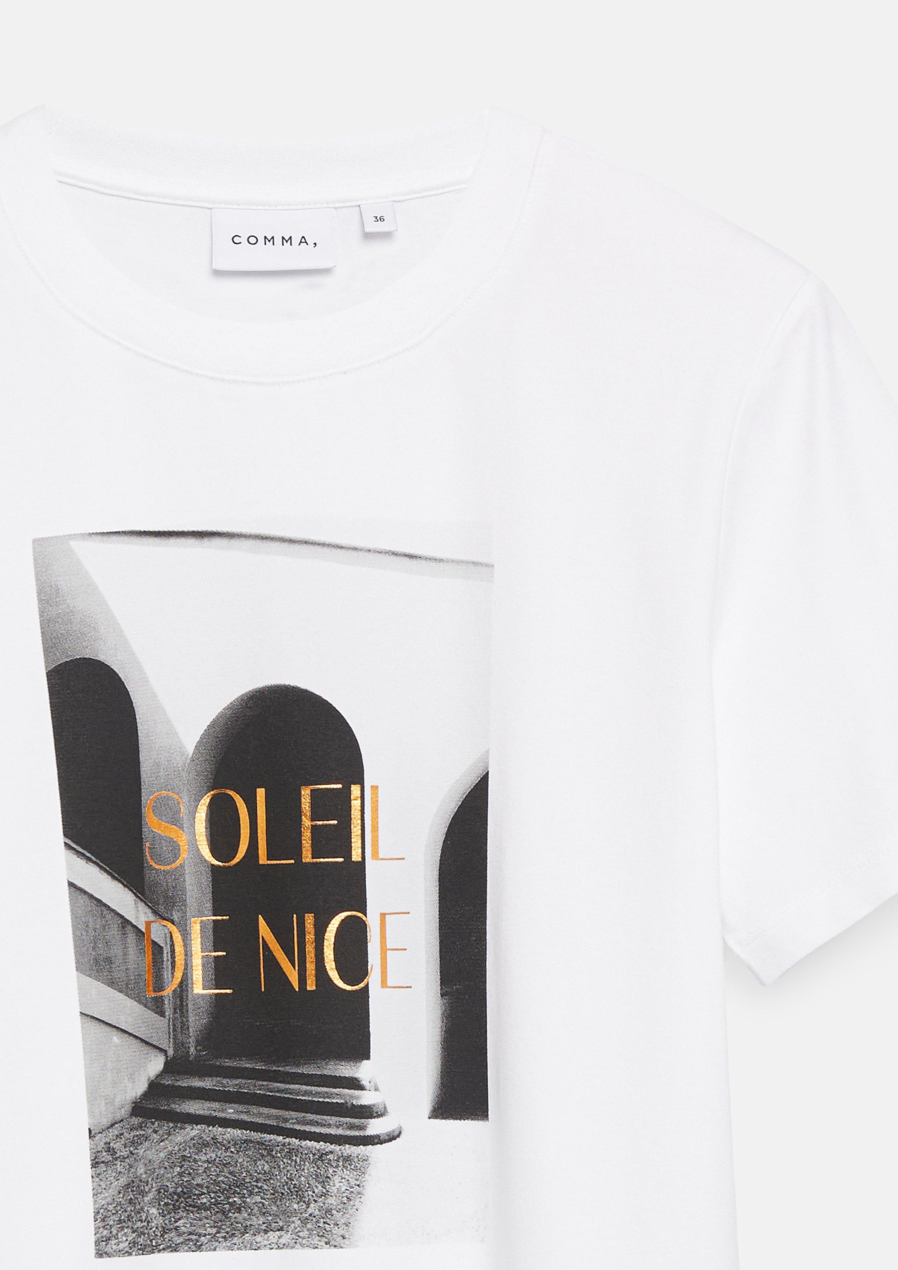 T-Shirt in weiß von COMMA