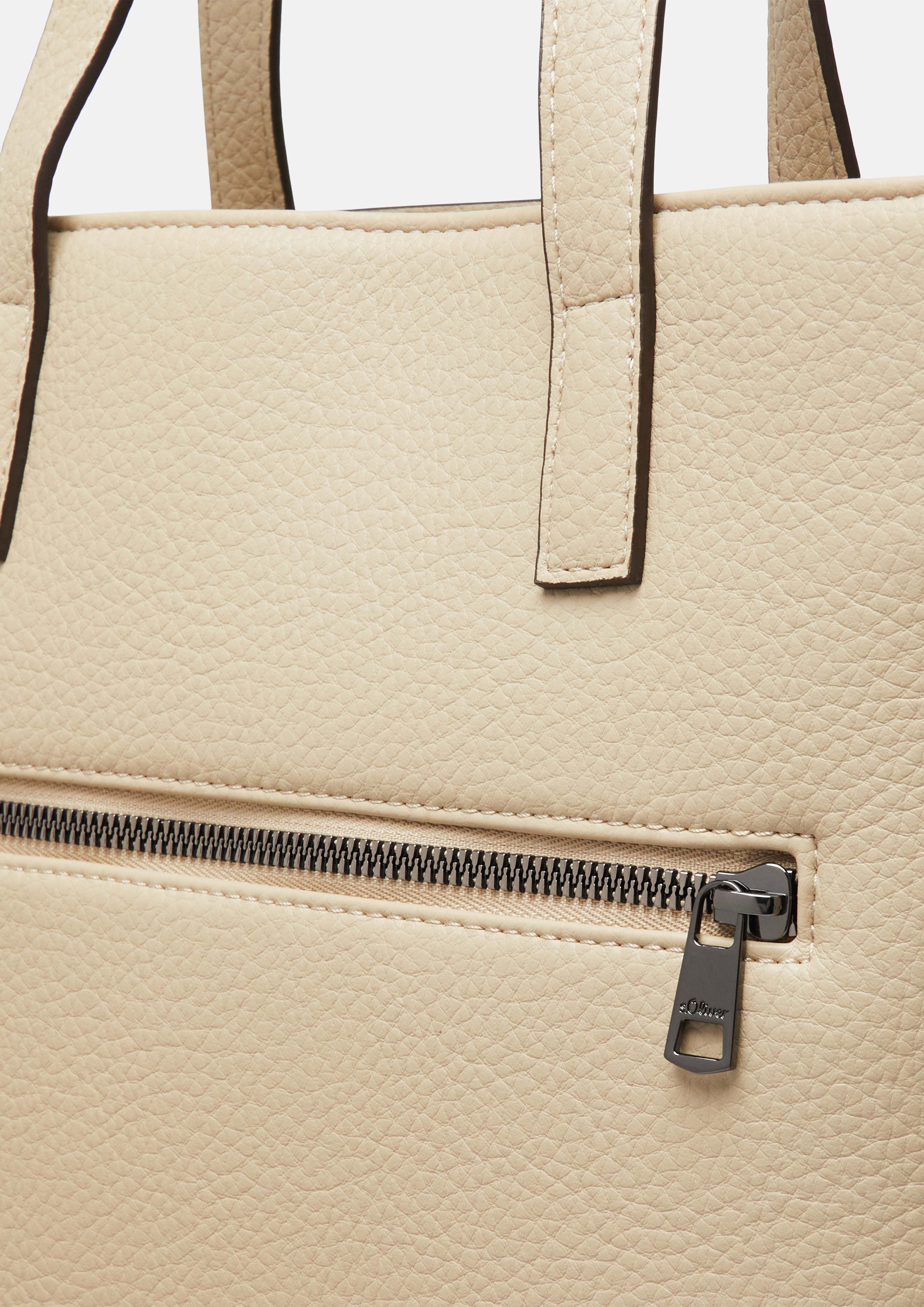 Femmes Sac avec bandoulière amovible et plaque à logo en beige de s.Oliver
