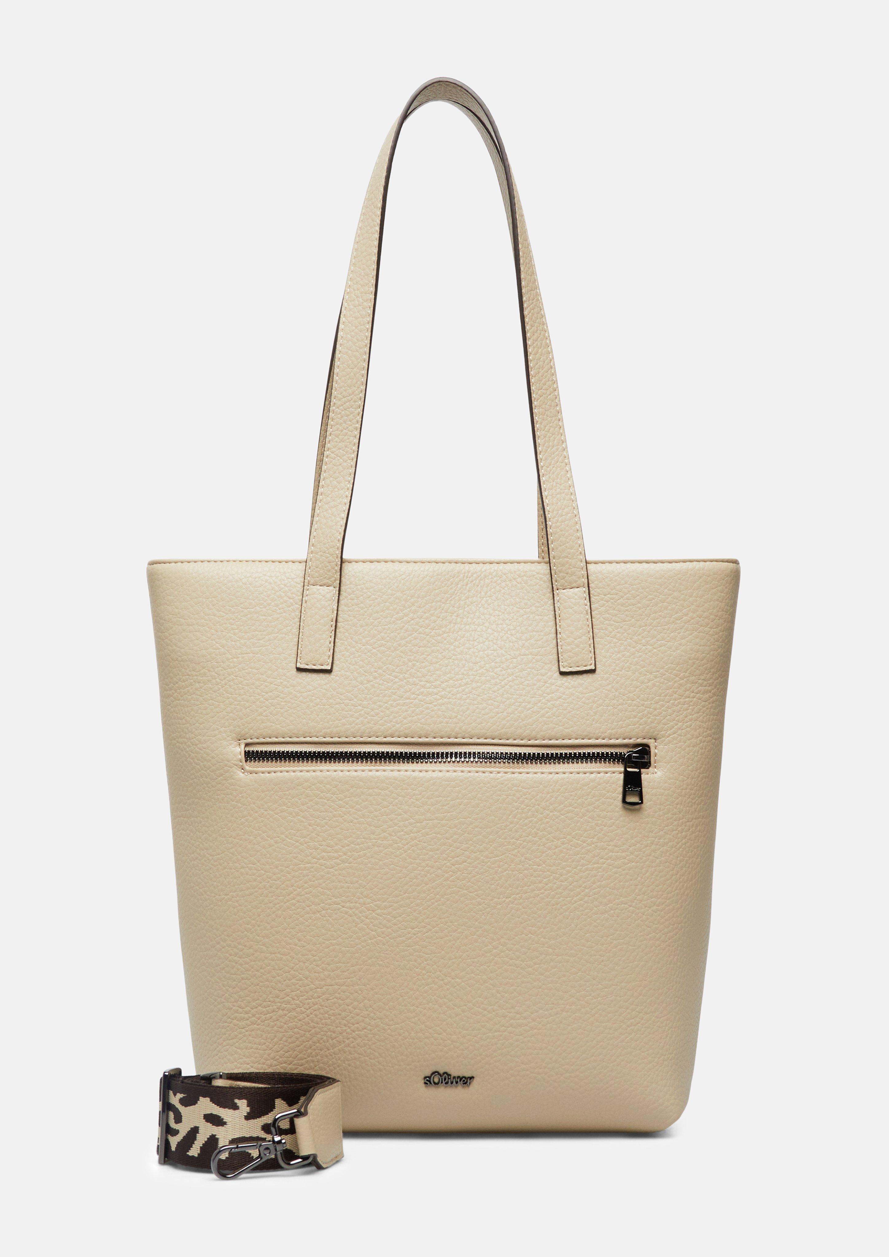 Sac avec bandoulière amovible et plaque à logo en beige de s.Oliver