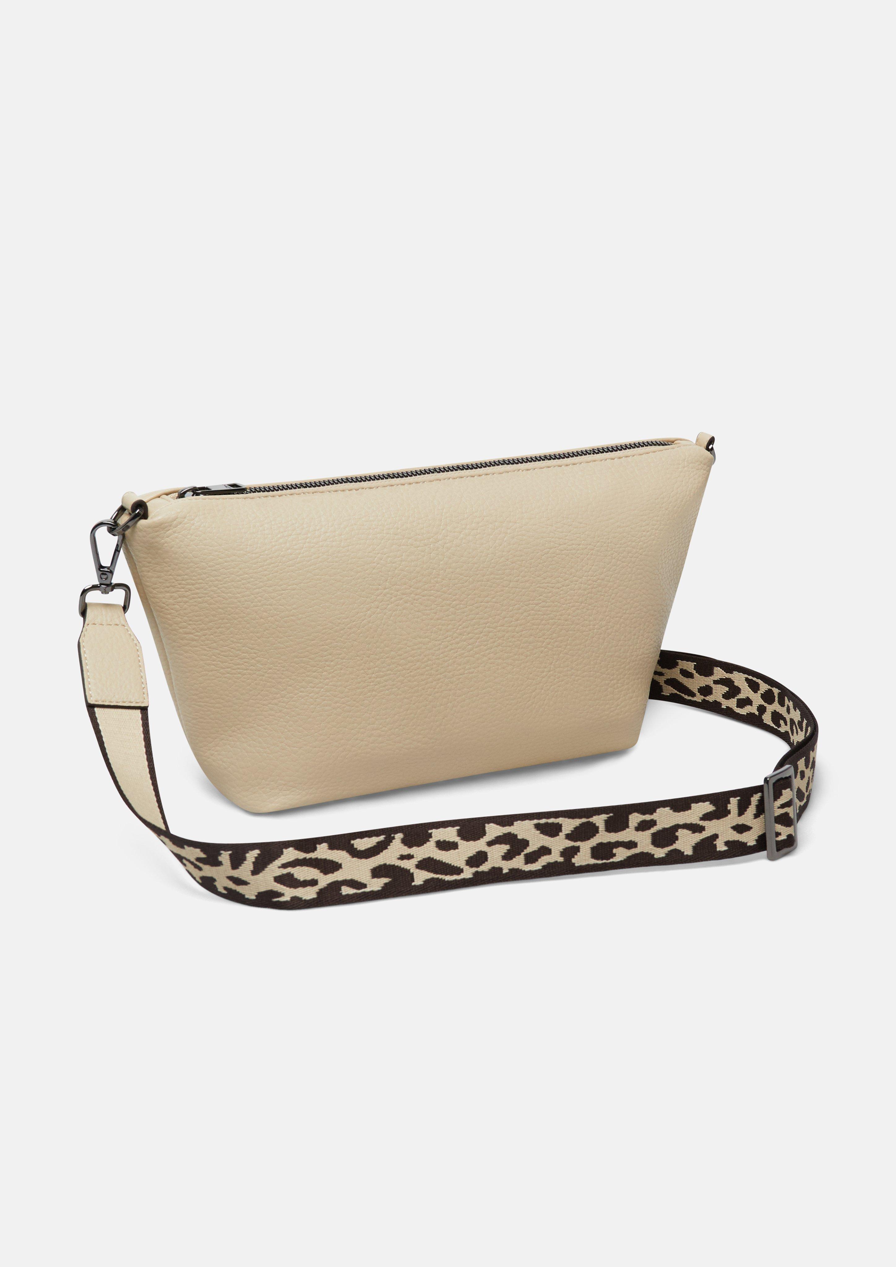 Femmes Sac avec plaque logo et bandoulière réglable en beige de s.Oliver