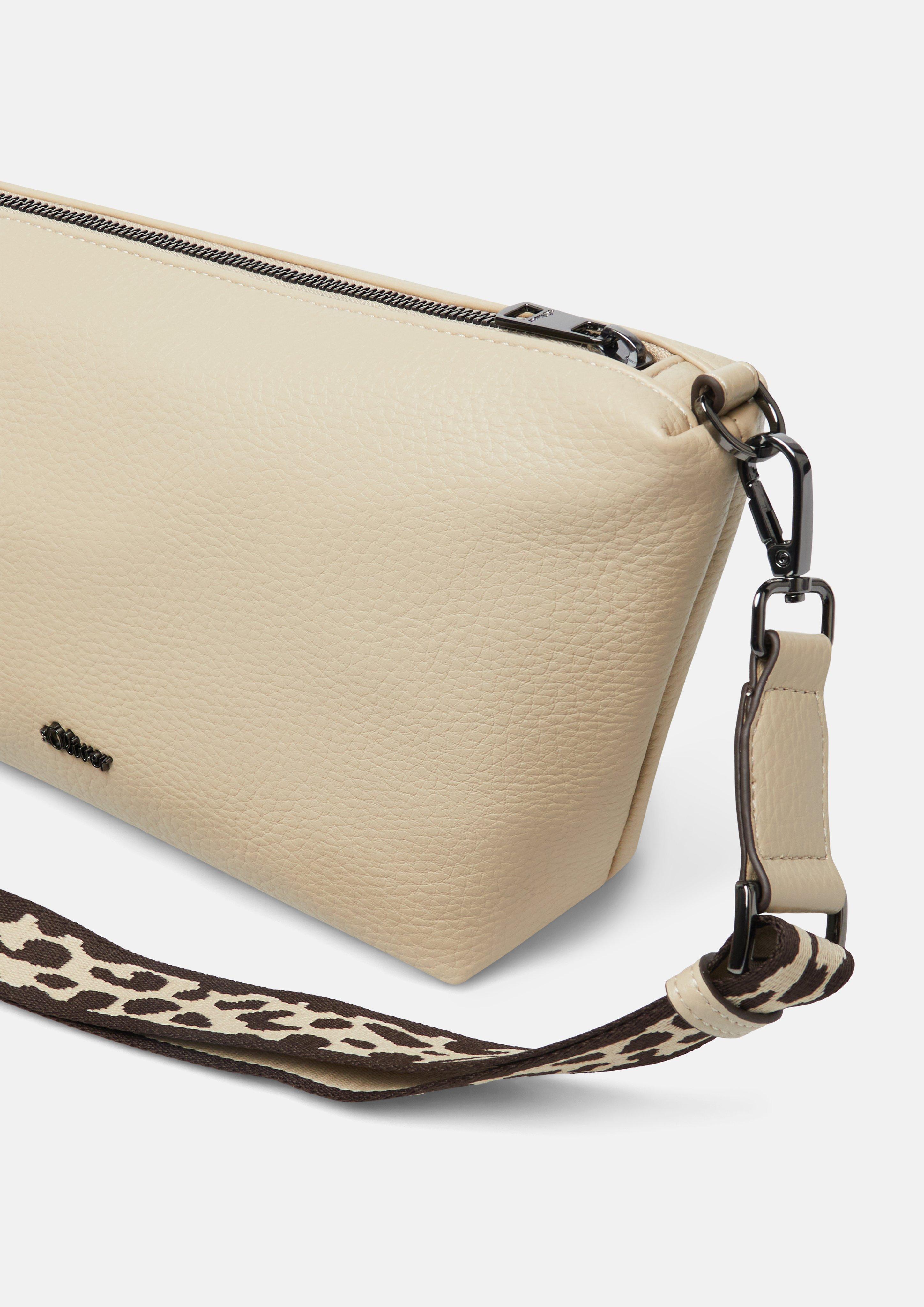 Femmes Sac avec plaque logo et bandoulière réglable en beige de s.Oliver