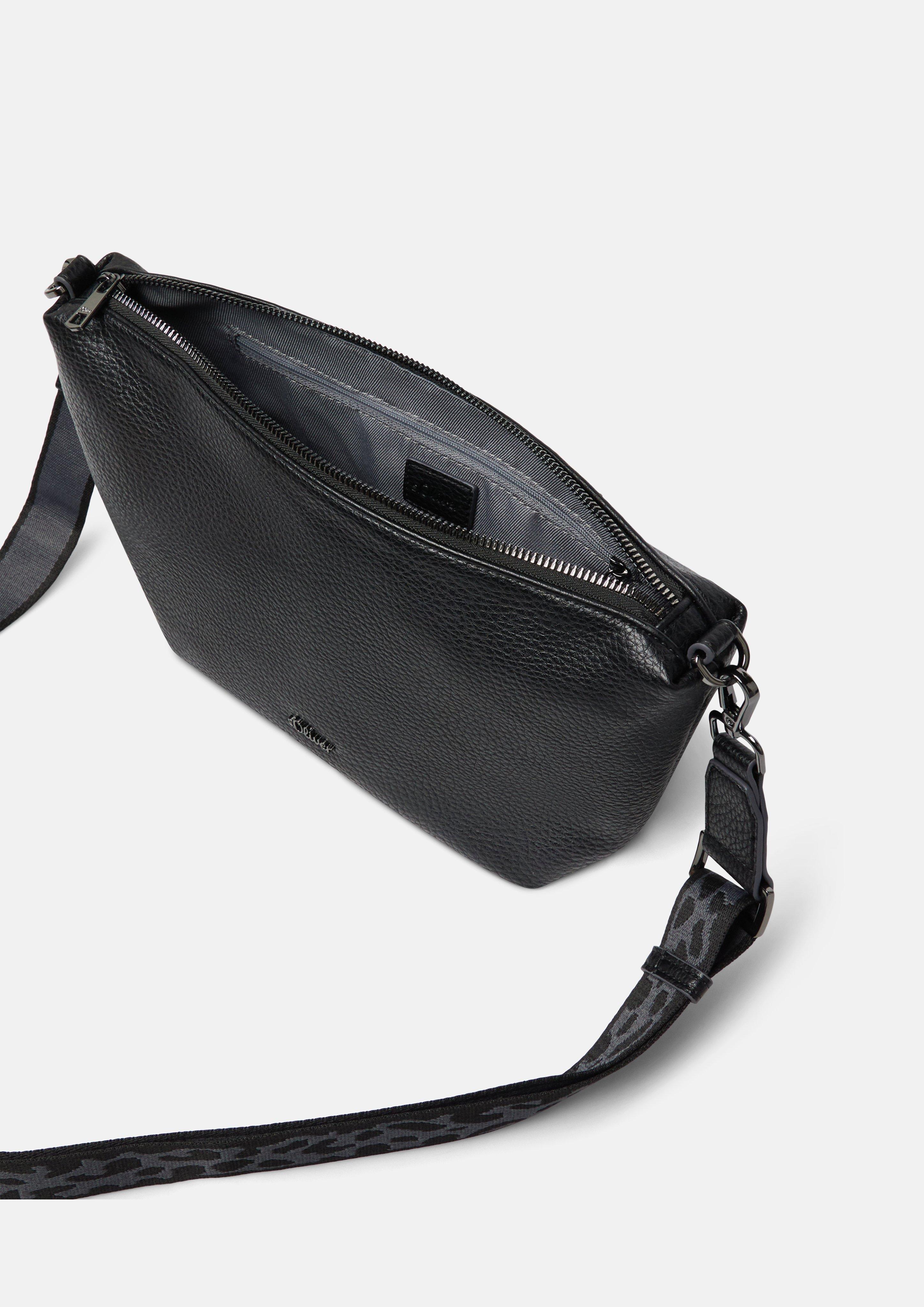 Femmes Sac avec plaque logo et bandoulière réglable en noir de s.Oliver