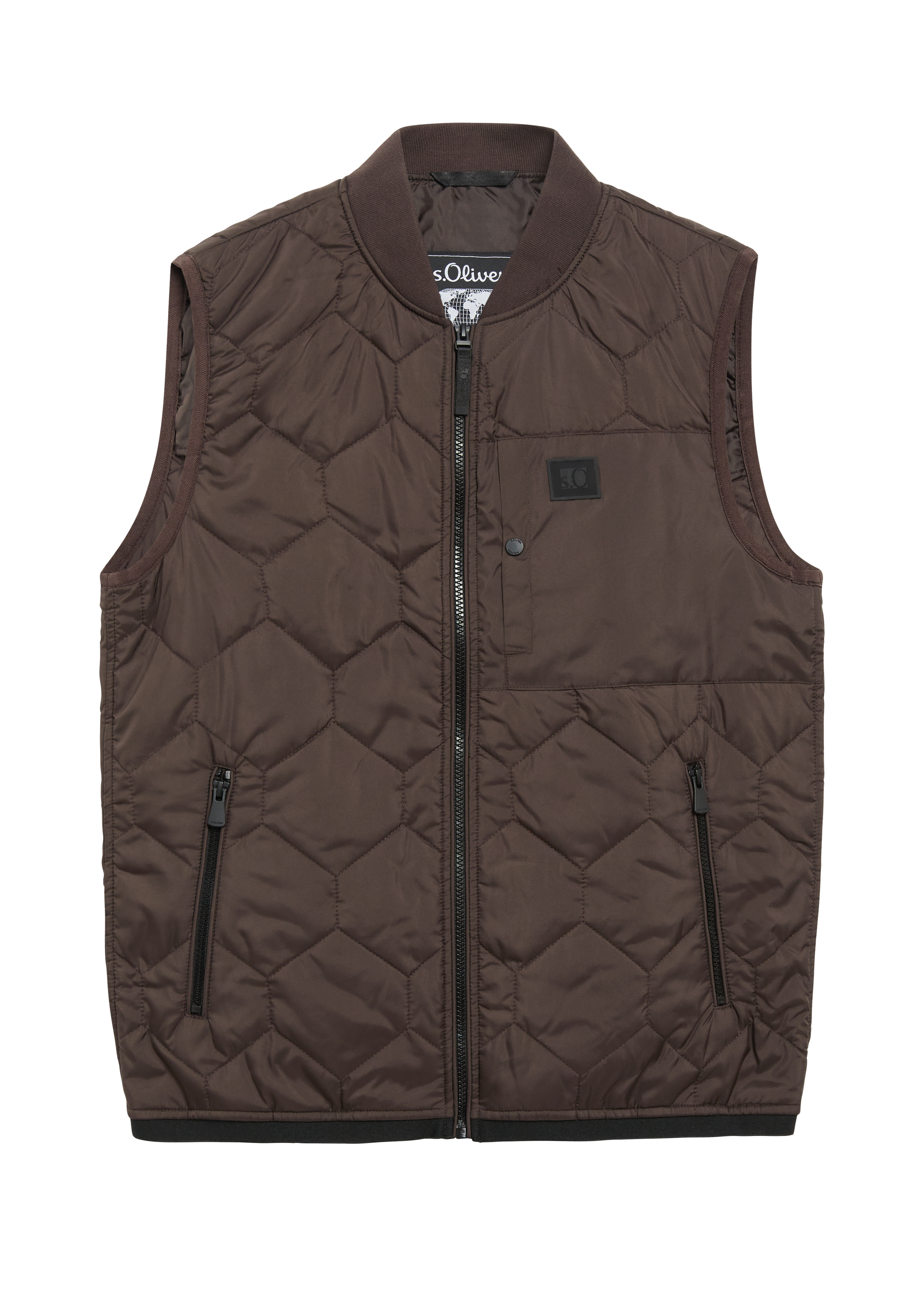 Sportief gewatteerd vest met contrasterende details