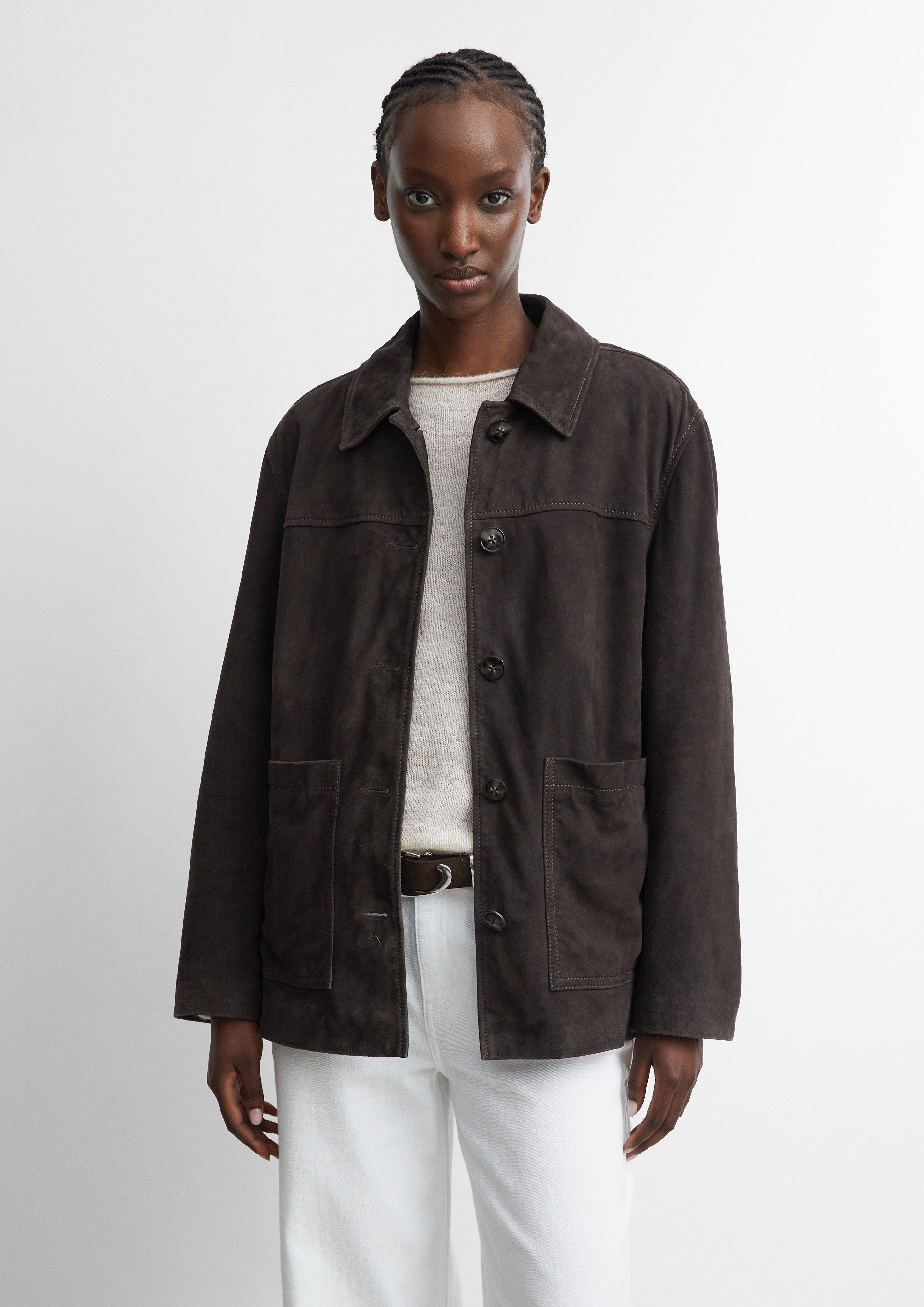 Veste-chemise en cuir velours en  de 