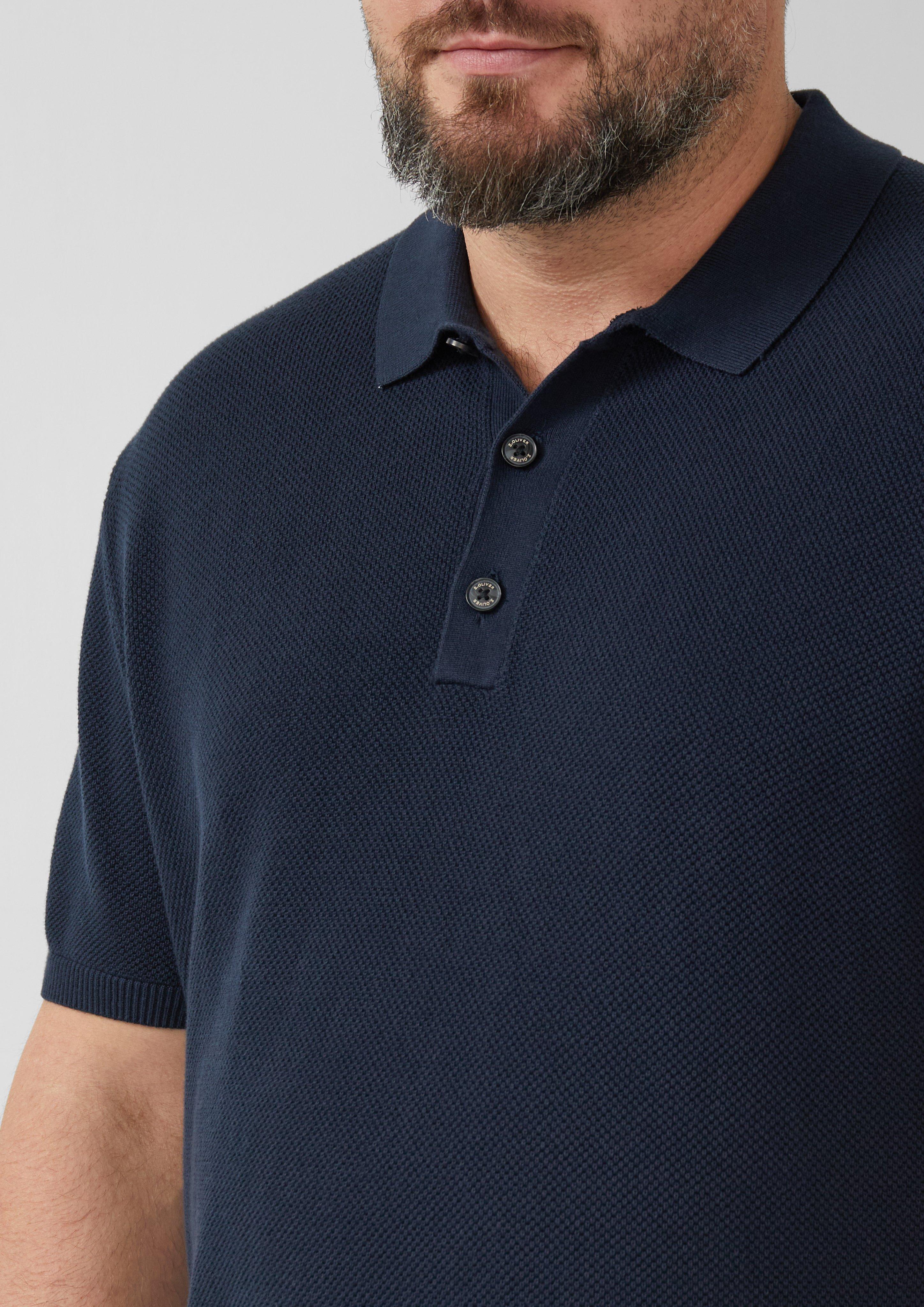 Strukturiertes Strick-Poloshirt