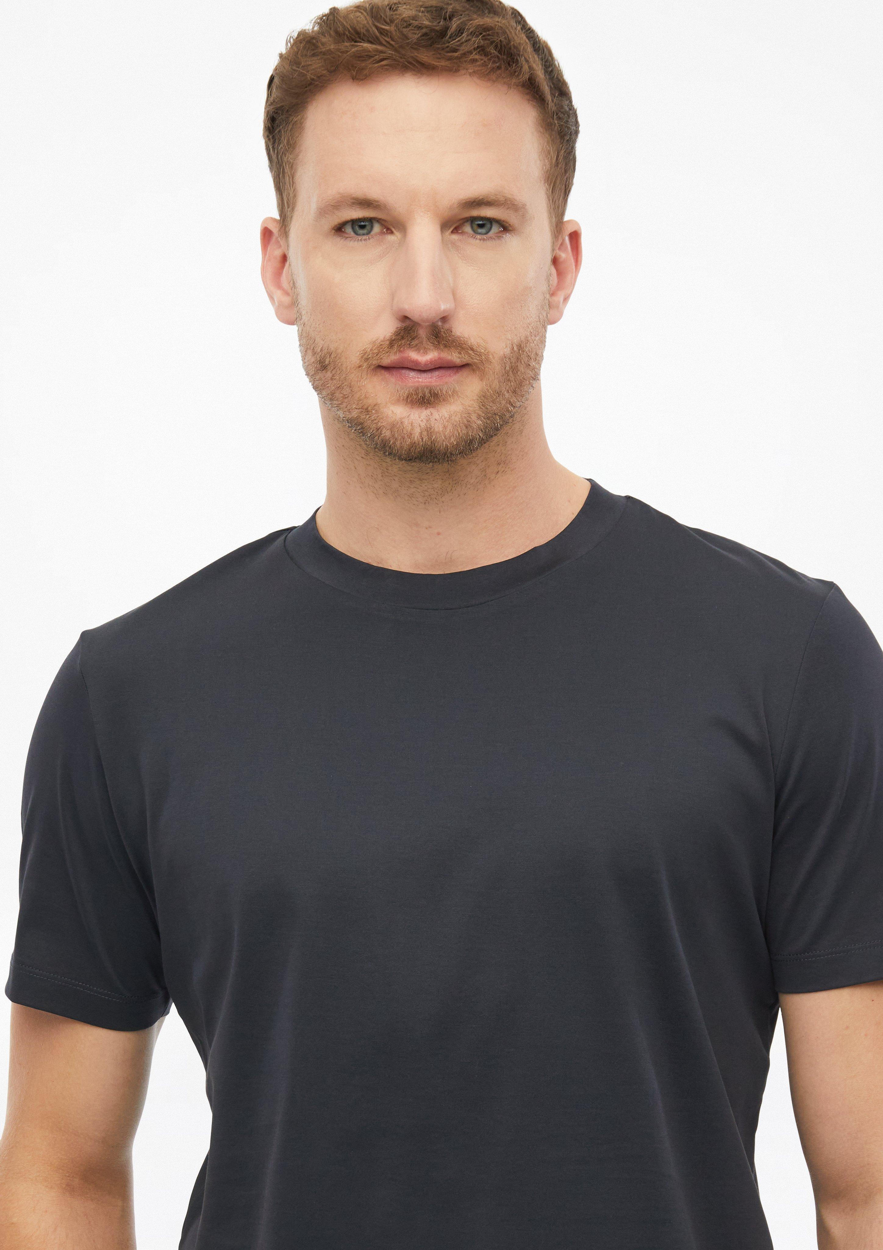 Men T-shirt made of fine jersey in blue by s.Oliver BLACK LABEL