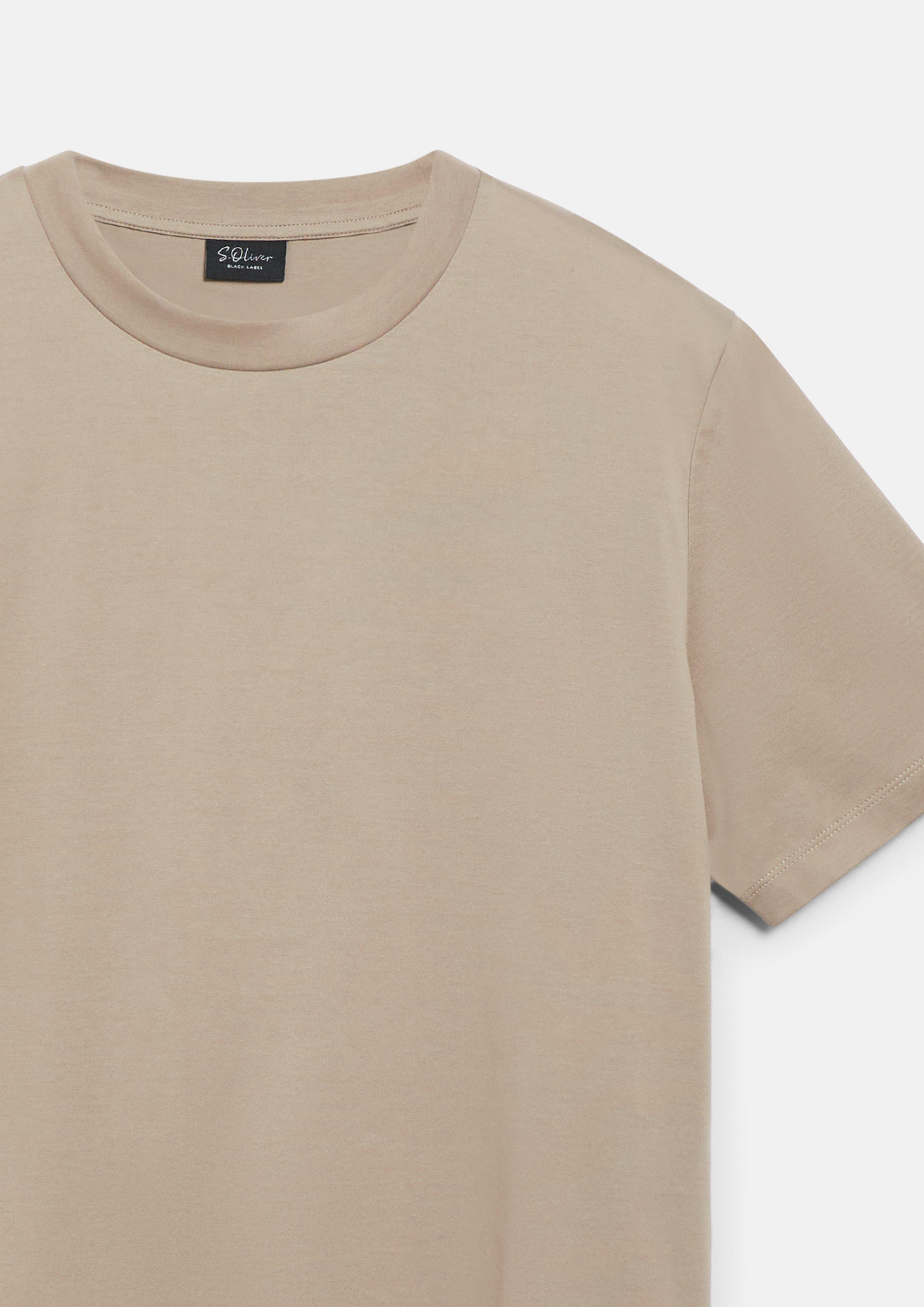 Heren T-shirt van hoogwaardige jersey in bruin van s.Oliver BLACK LABEL