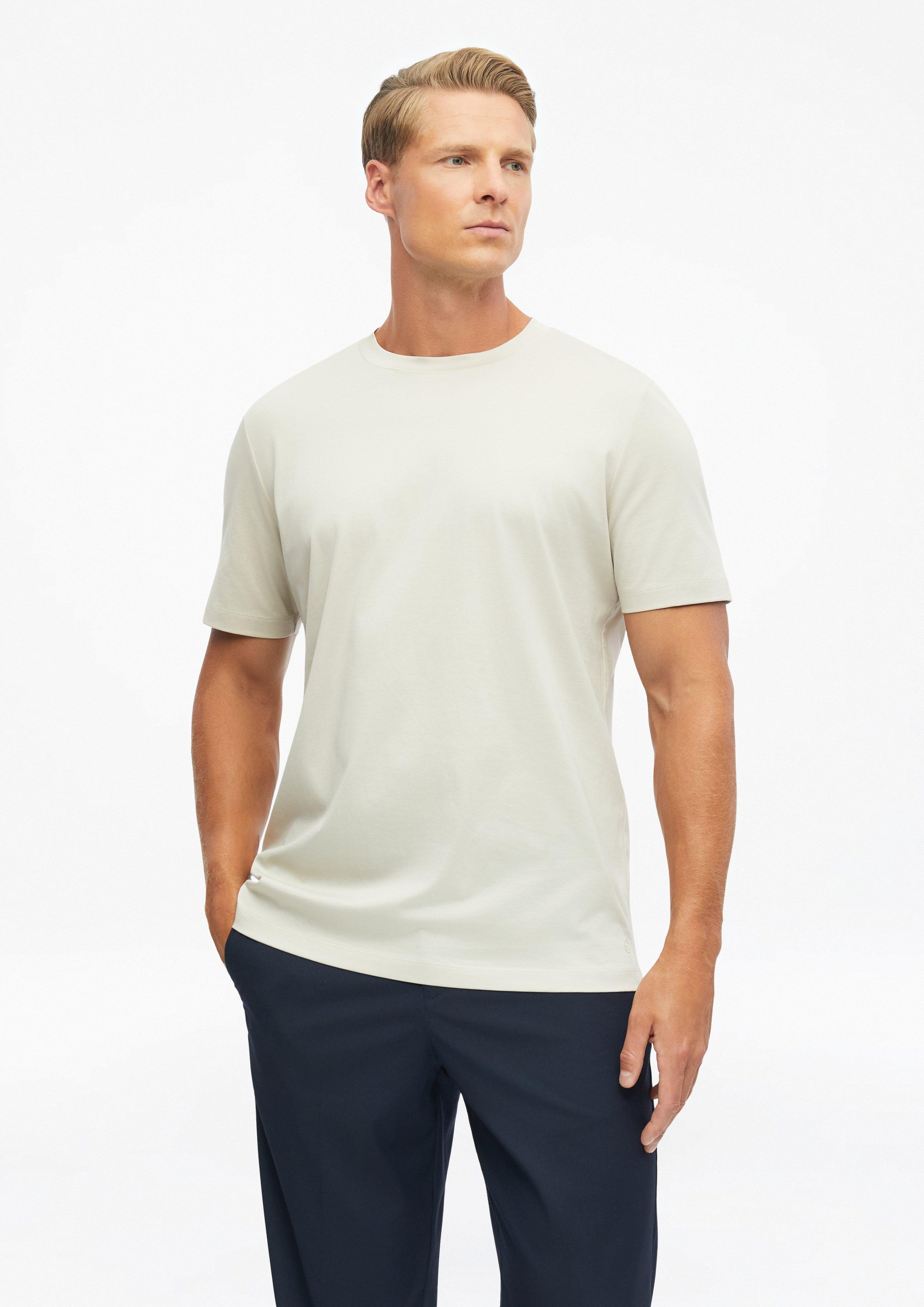 T-shirt ze szlachetnego dżerseju w kolorze beżowy od s.Oliver BLACK LABEL