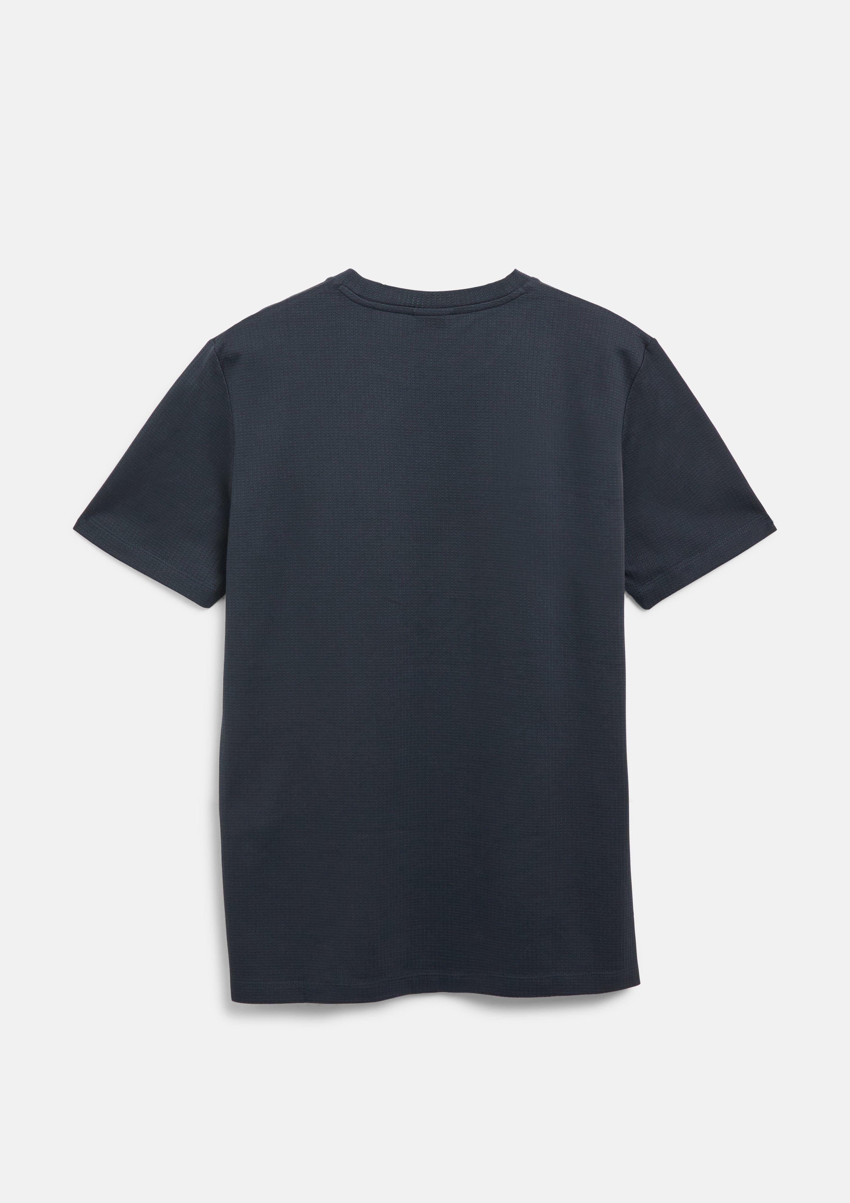 Hommes T-shirt en jacquard de coton mercerisé en bleu de s.Oliver BLACK LABEL