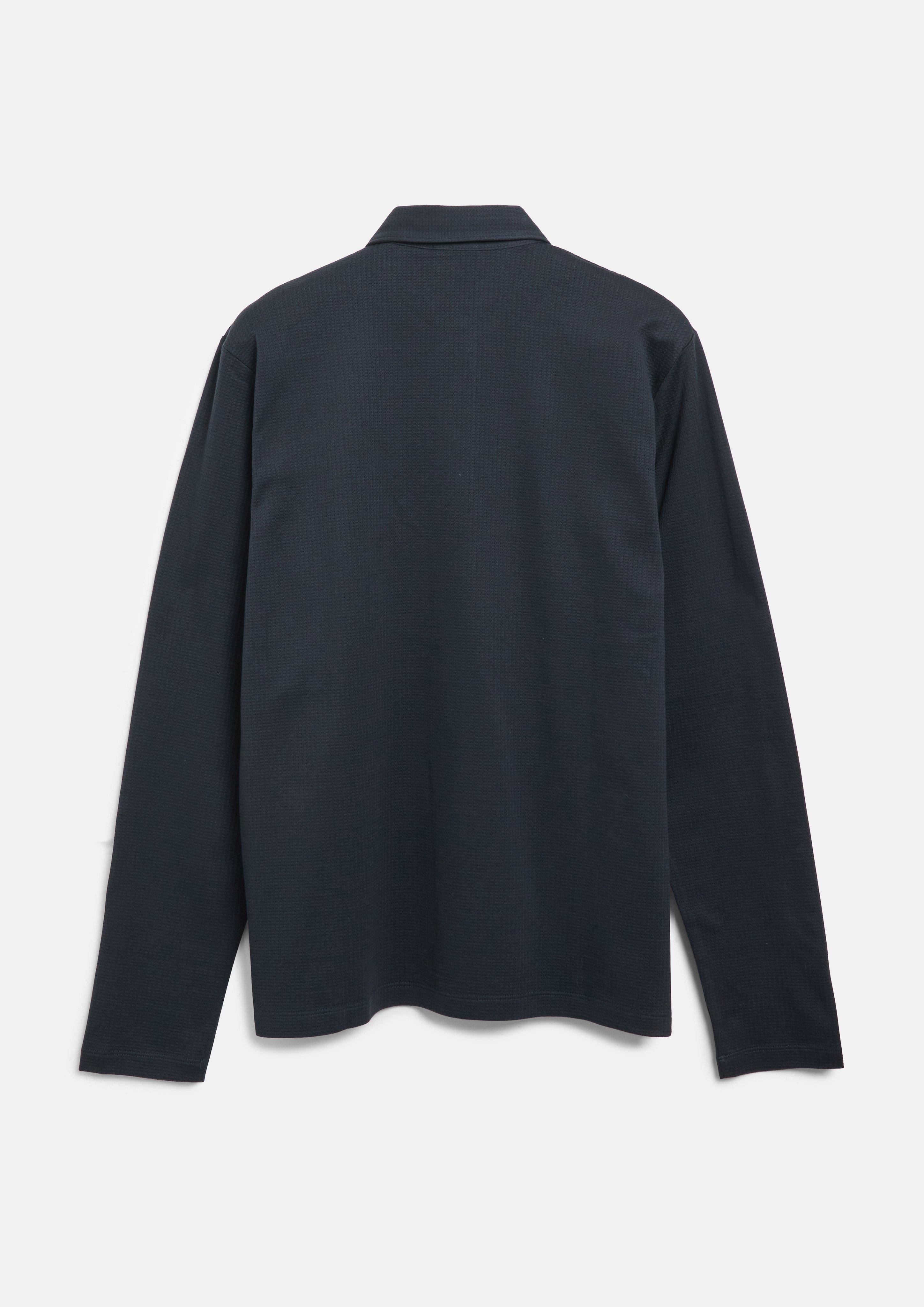 Hommes Polo en jacquard de coton mercerisé en bleu de s.Oliver BLACK LABEL