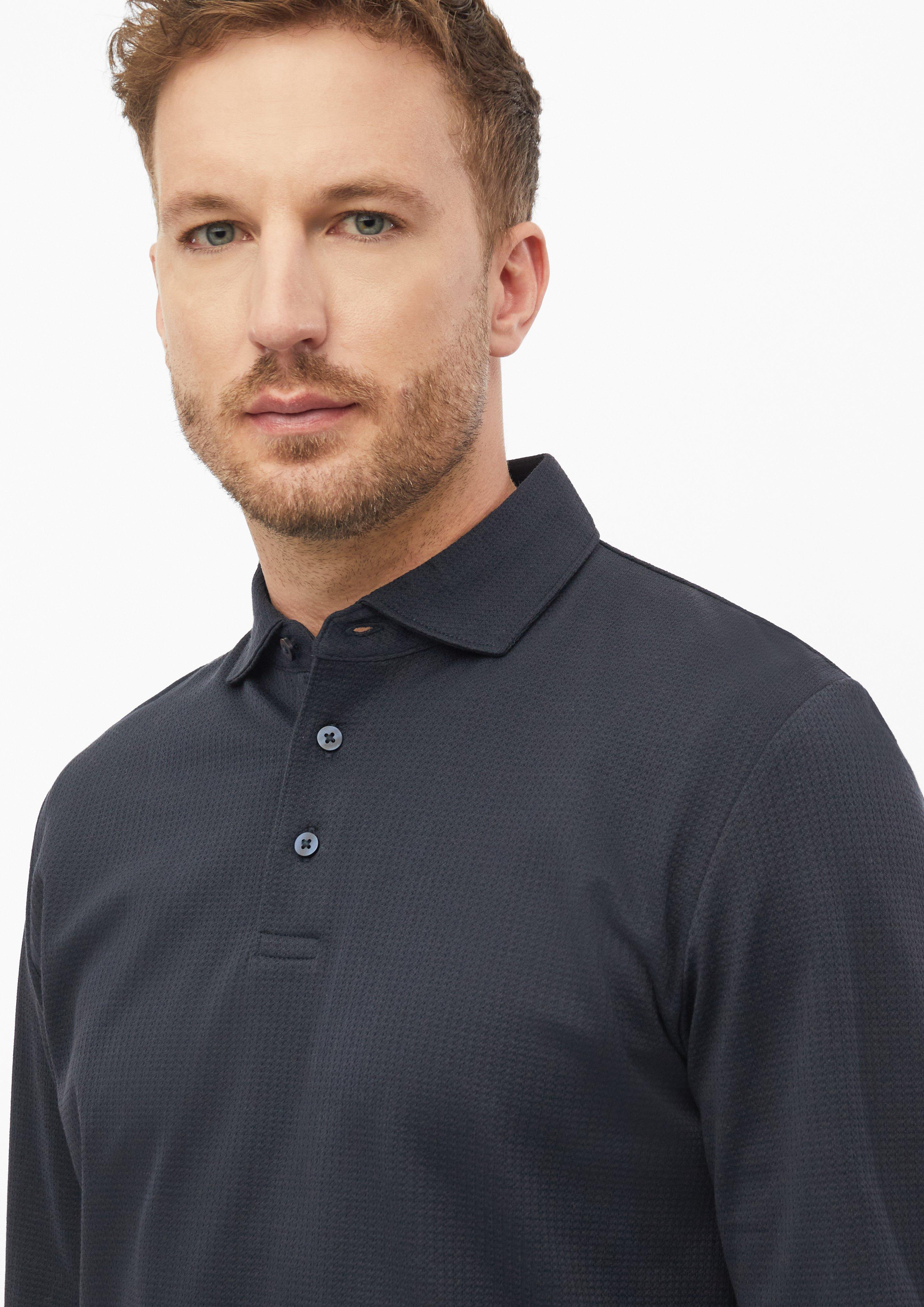 Muškarci Polo majica od merceriziranog pamučnog žakarda u boji plava od s.Oliver BLACK LABEL