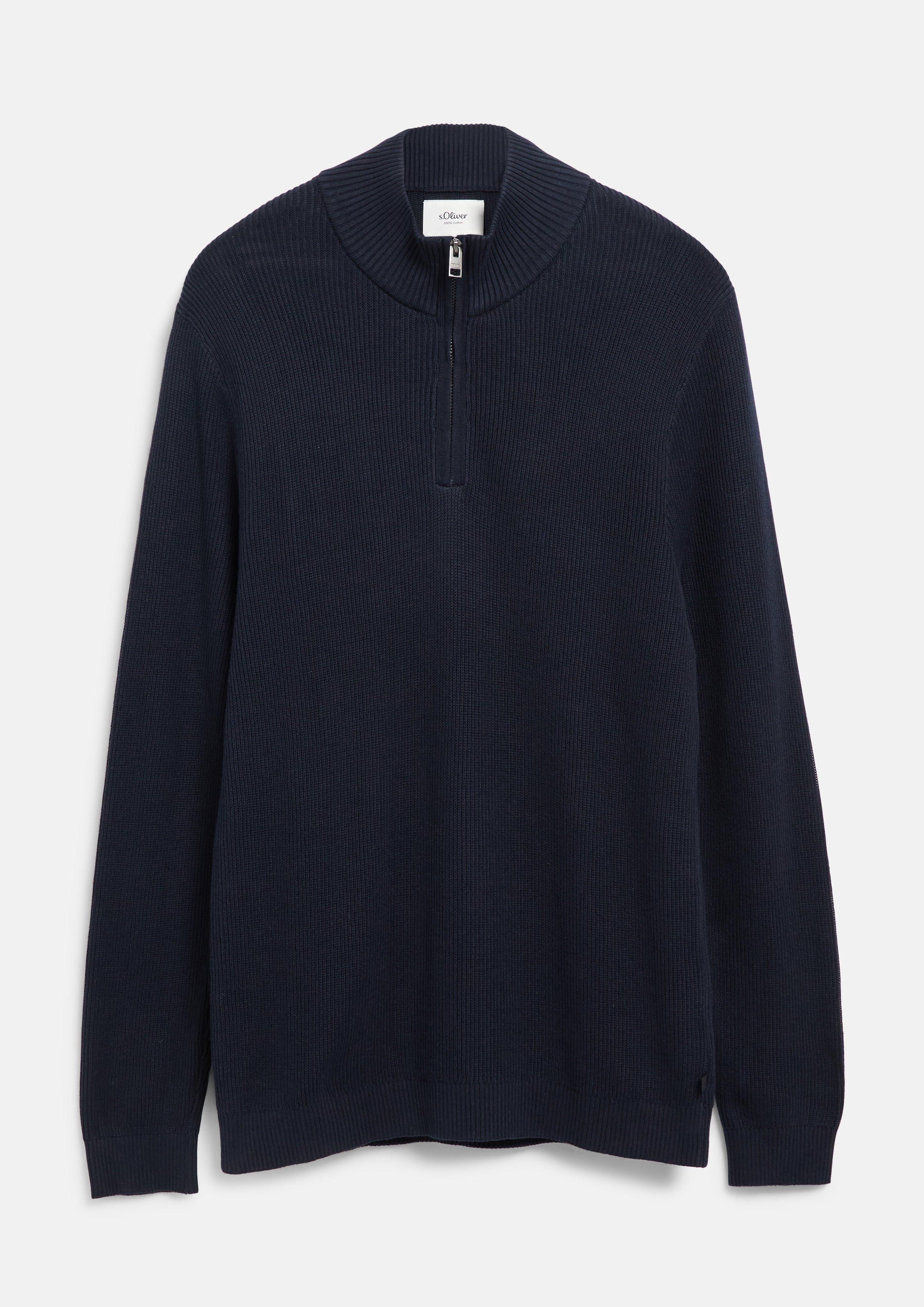 Hommes Pull en maille texturée à col roulé en bleu de s.Oliver