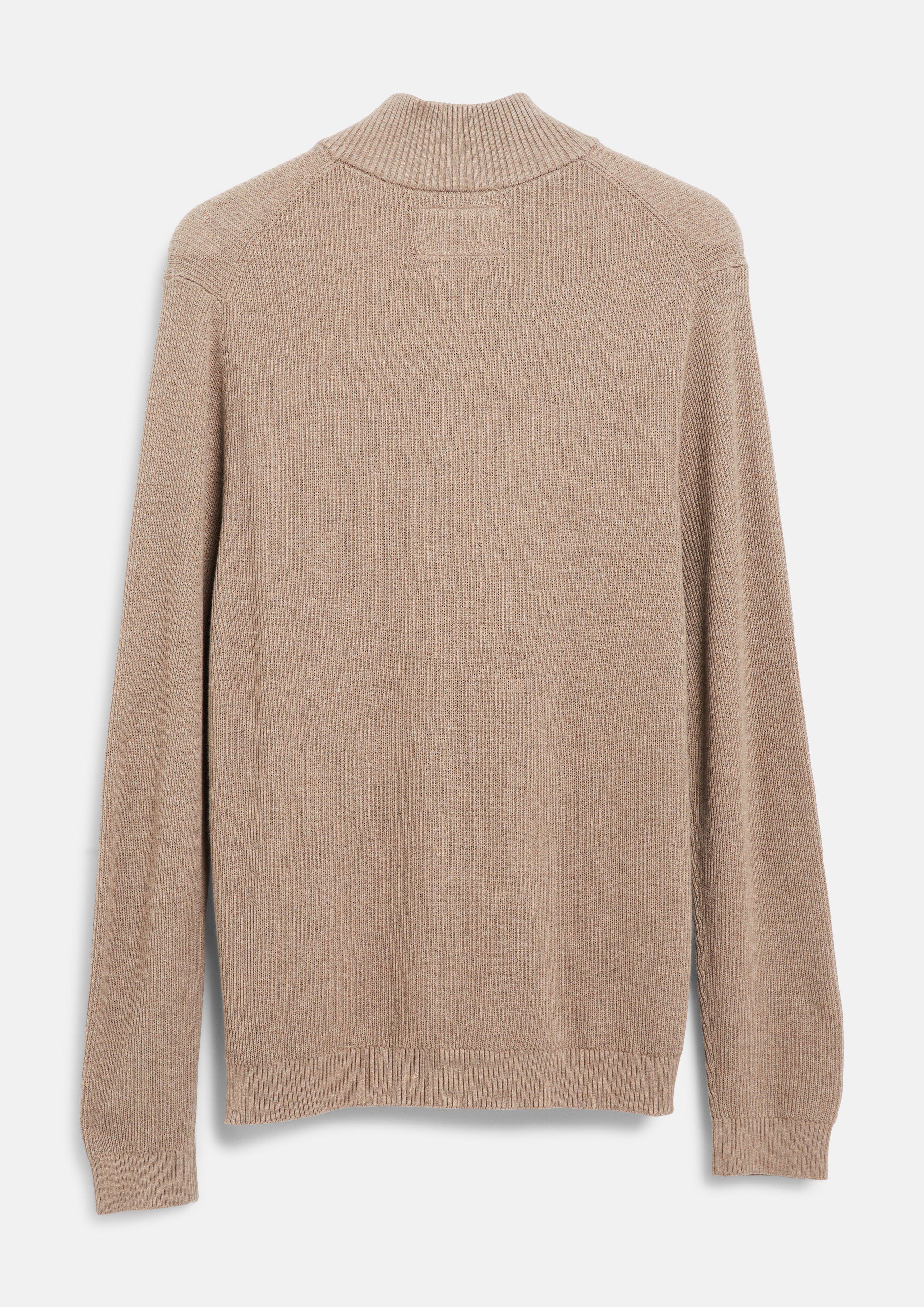 Herren Strukturierter Strickpullover mit Troyer-Kragen in braun von s.Oliver