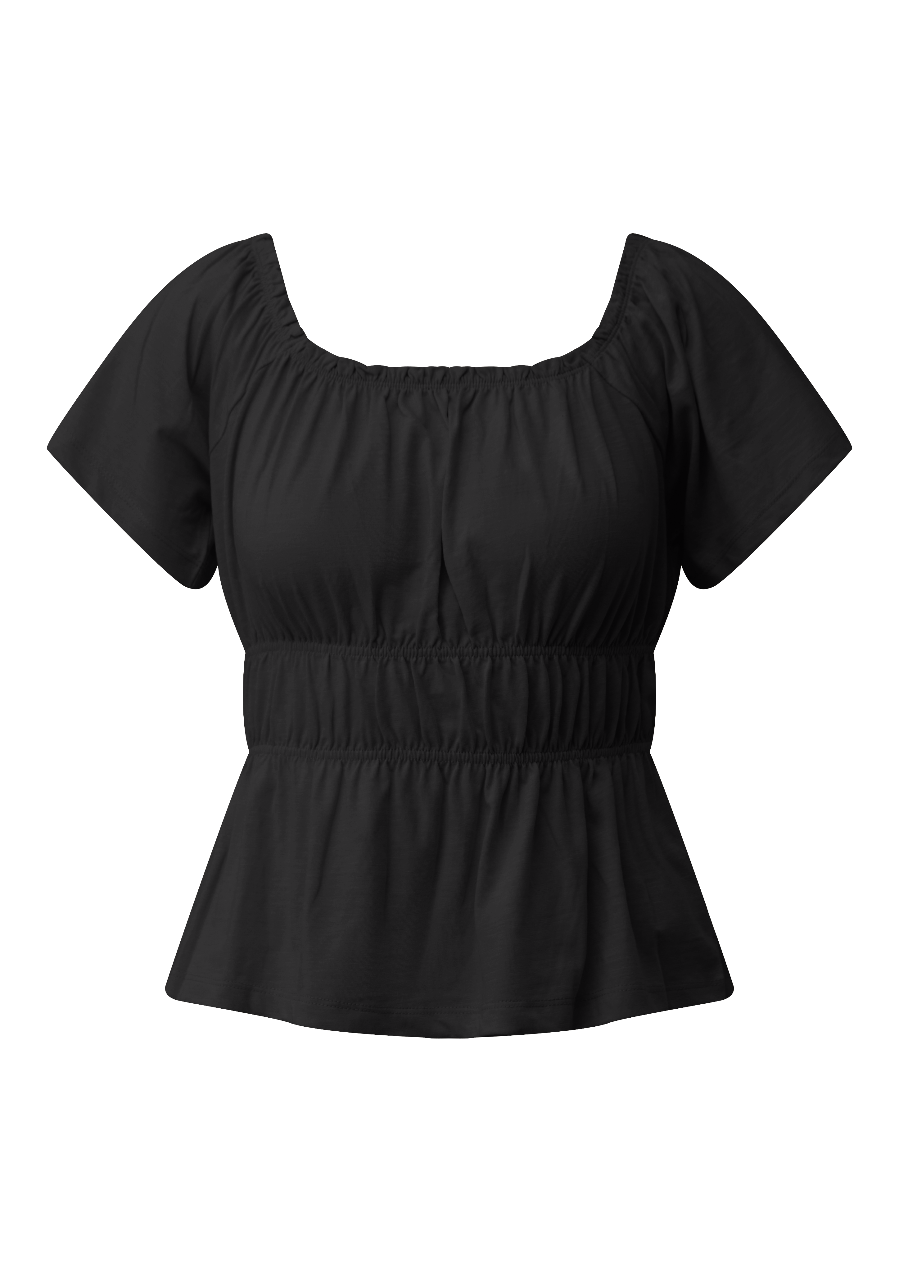 T-shirt met off-shoulder halslijn