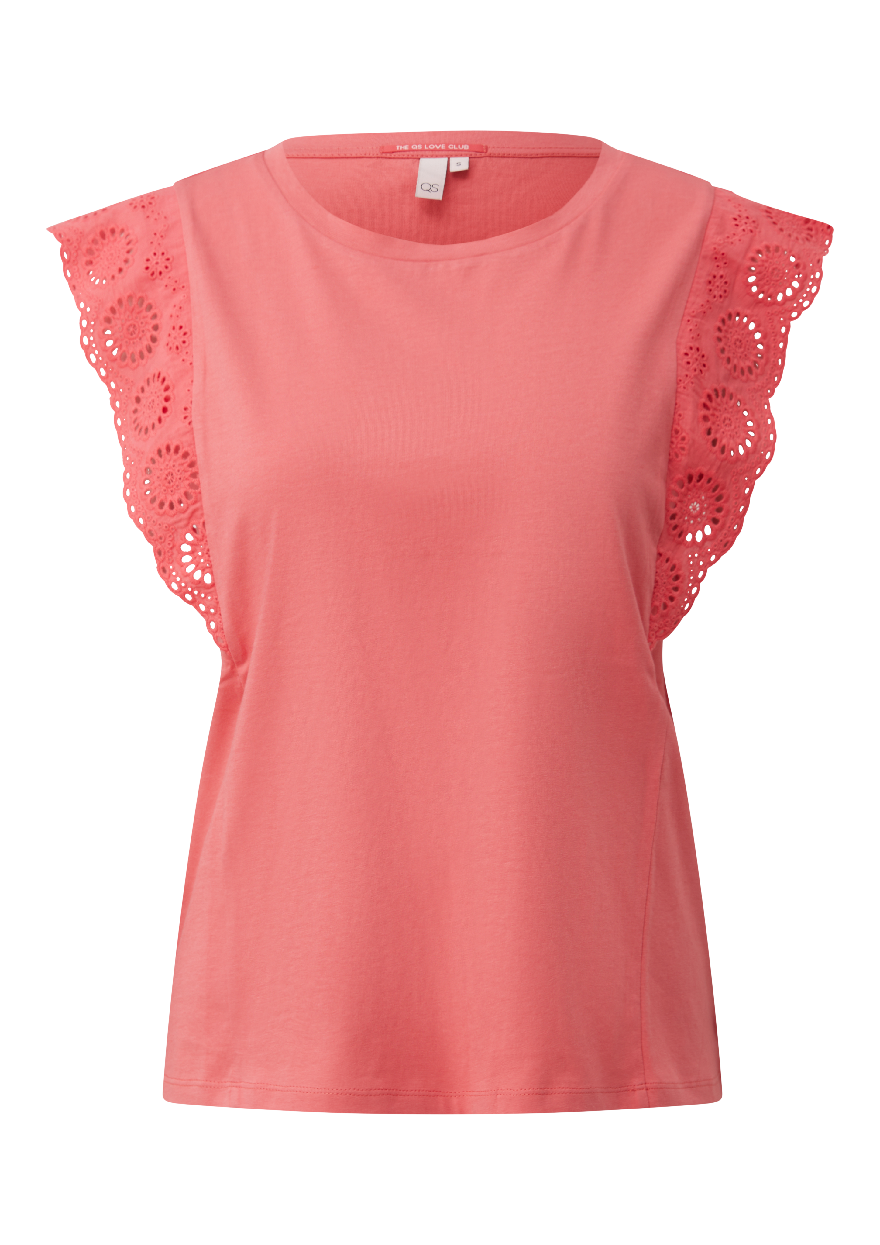 Top met broderie anglaise