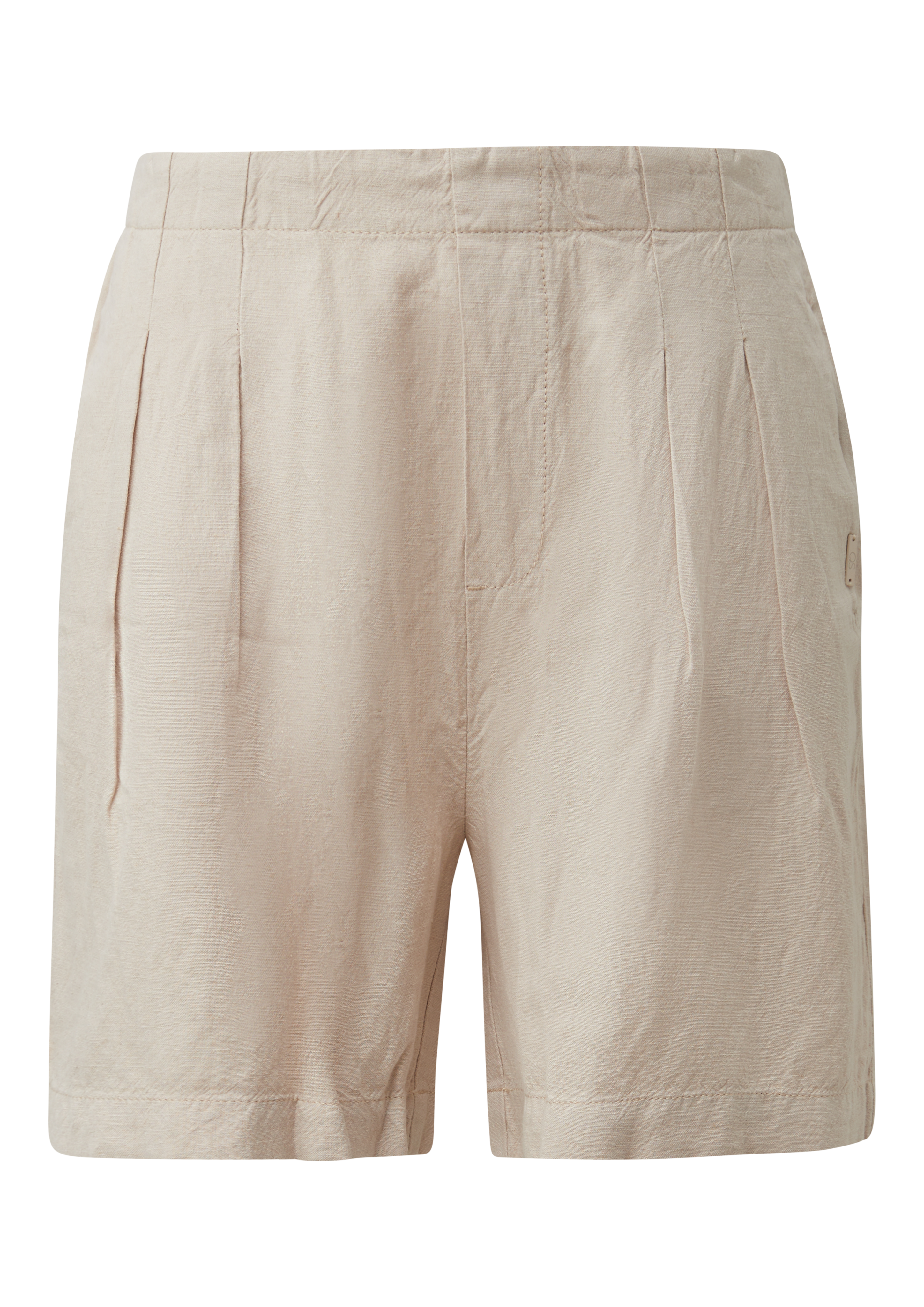 Geplooide shorts van linnenmix