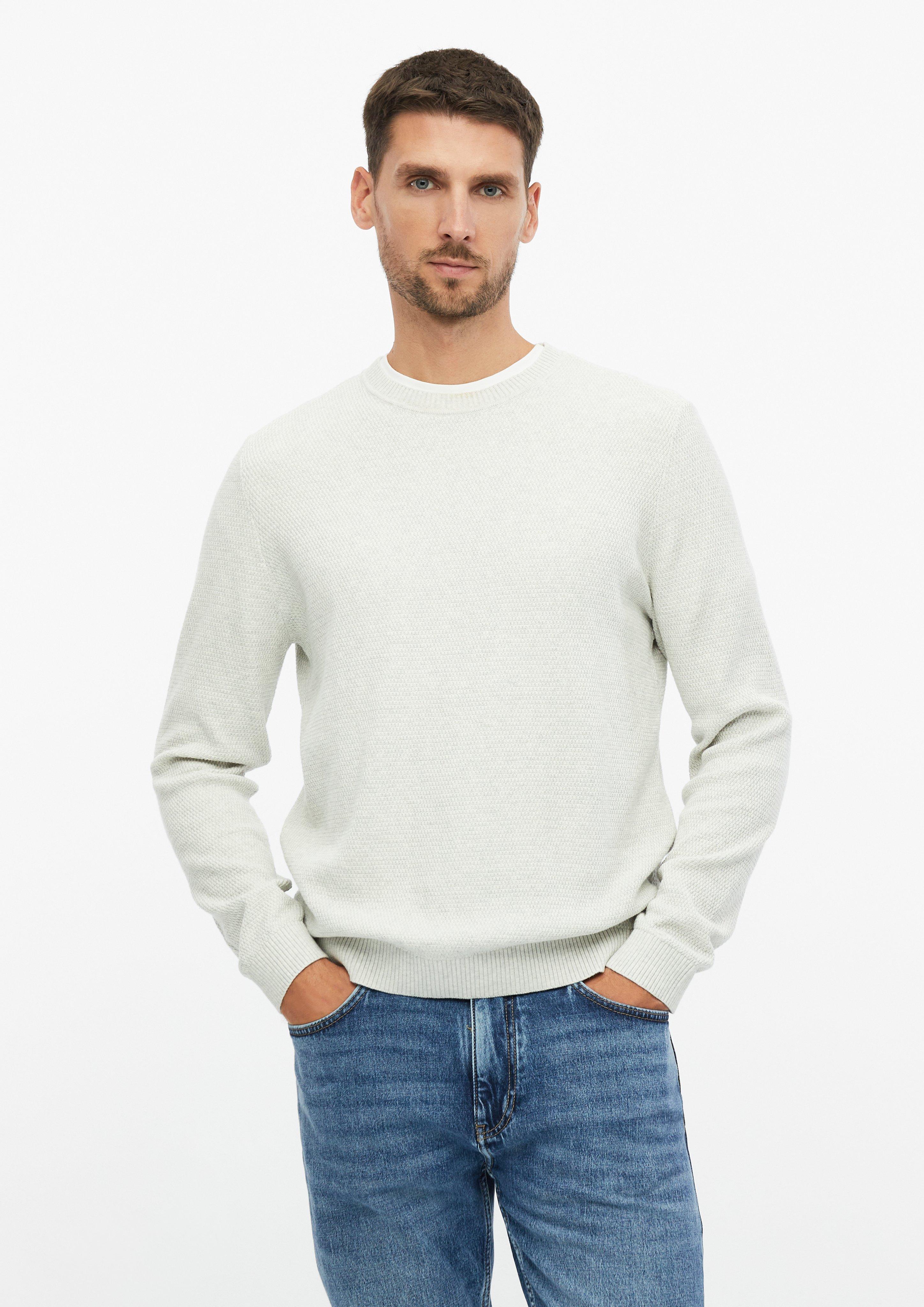 Hommes Pull en tricot en crème de s.Oliver