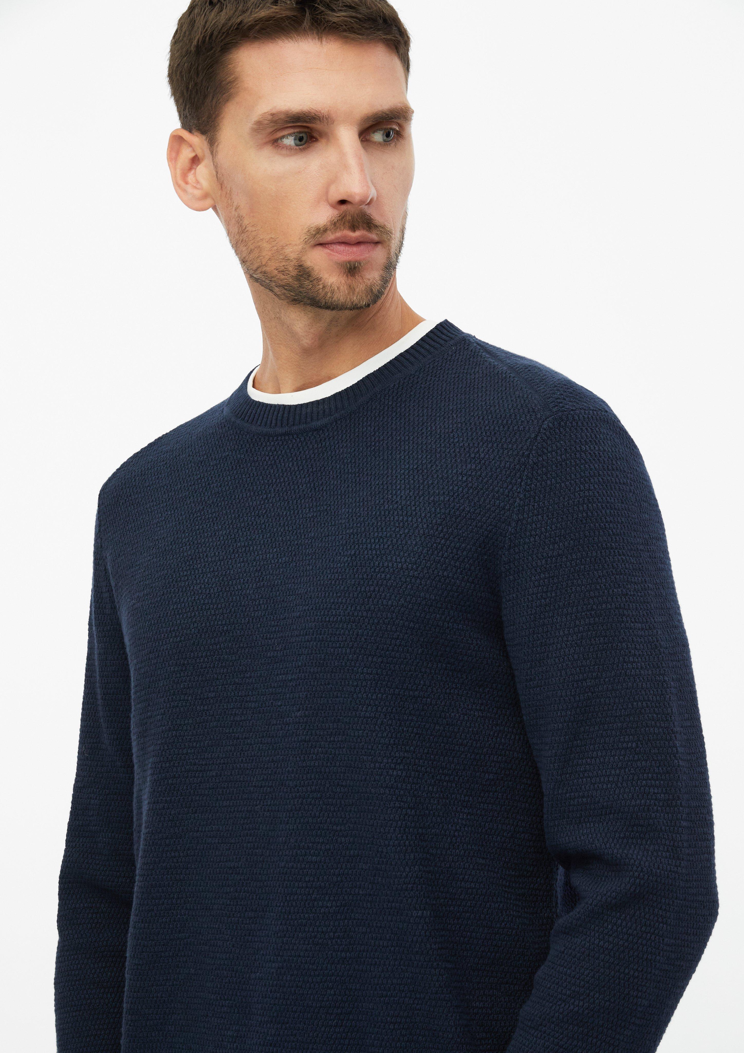 Men Knitted pullover in blue by s.Oliver