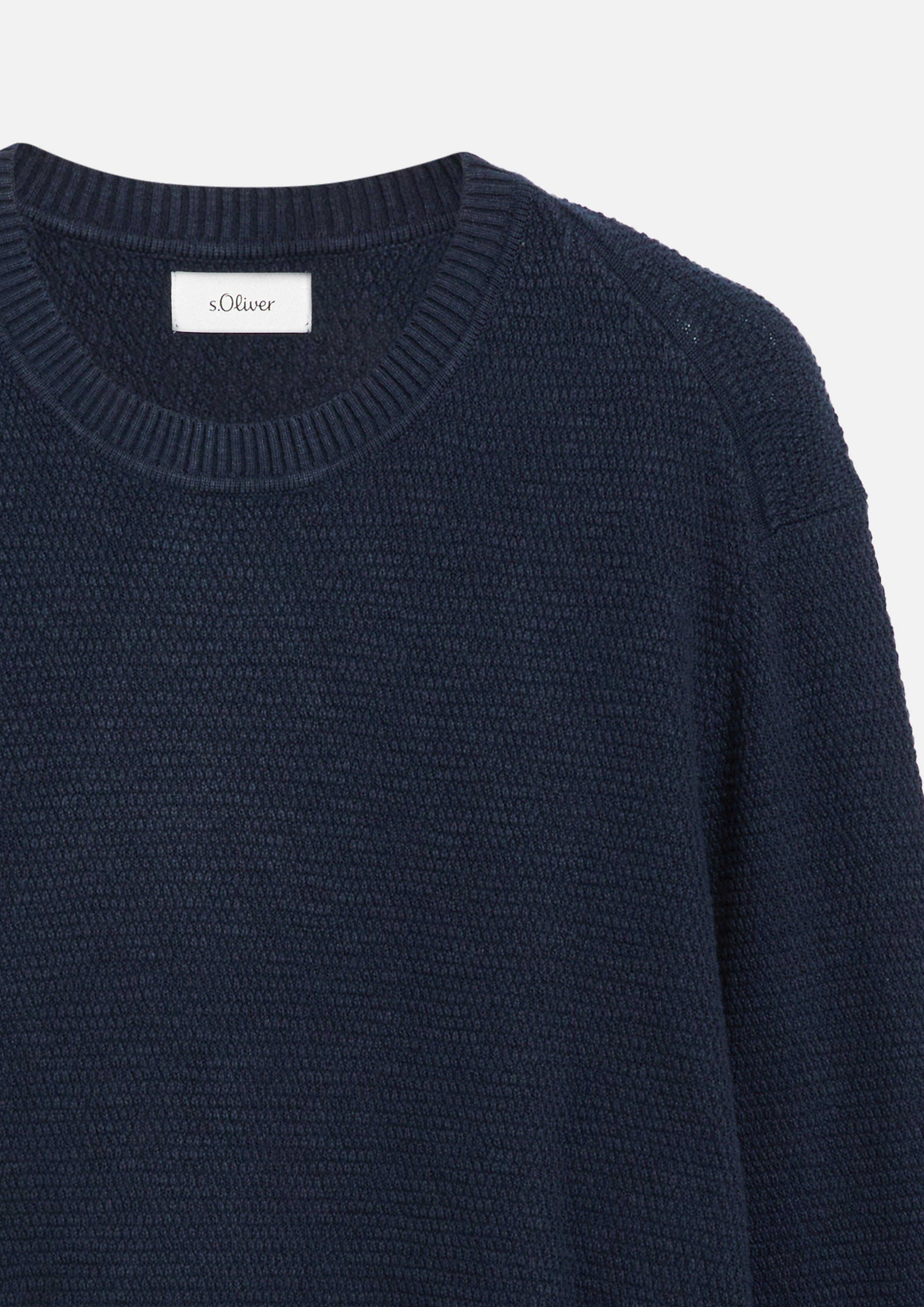 Men Knitted pullover in blue by s.Oliver