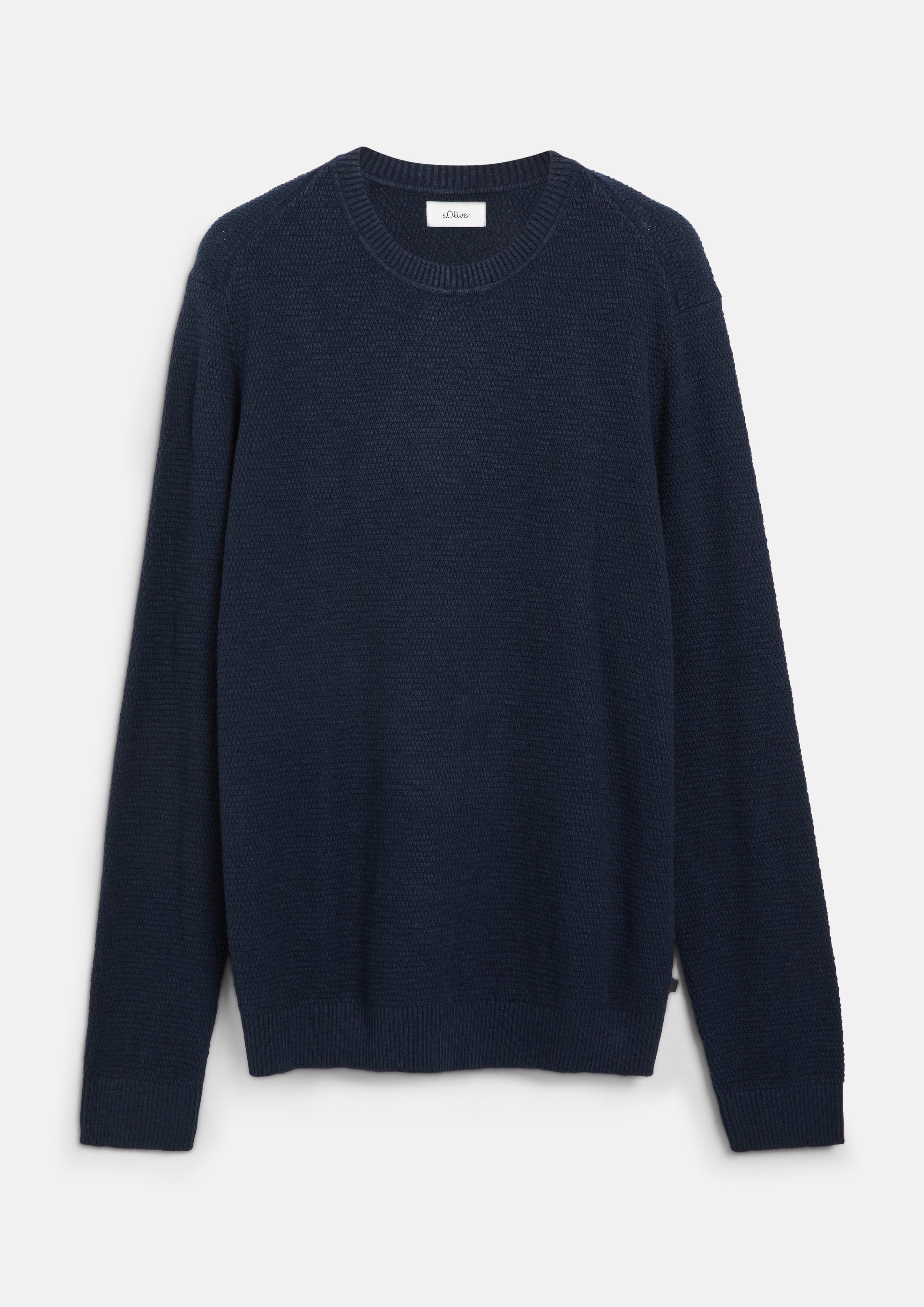 Men Knitted pullover in blue by s.Oliver