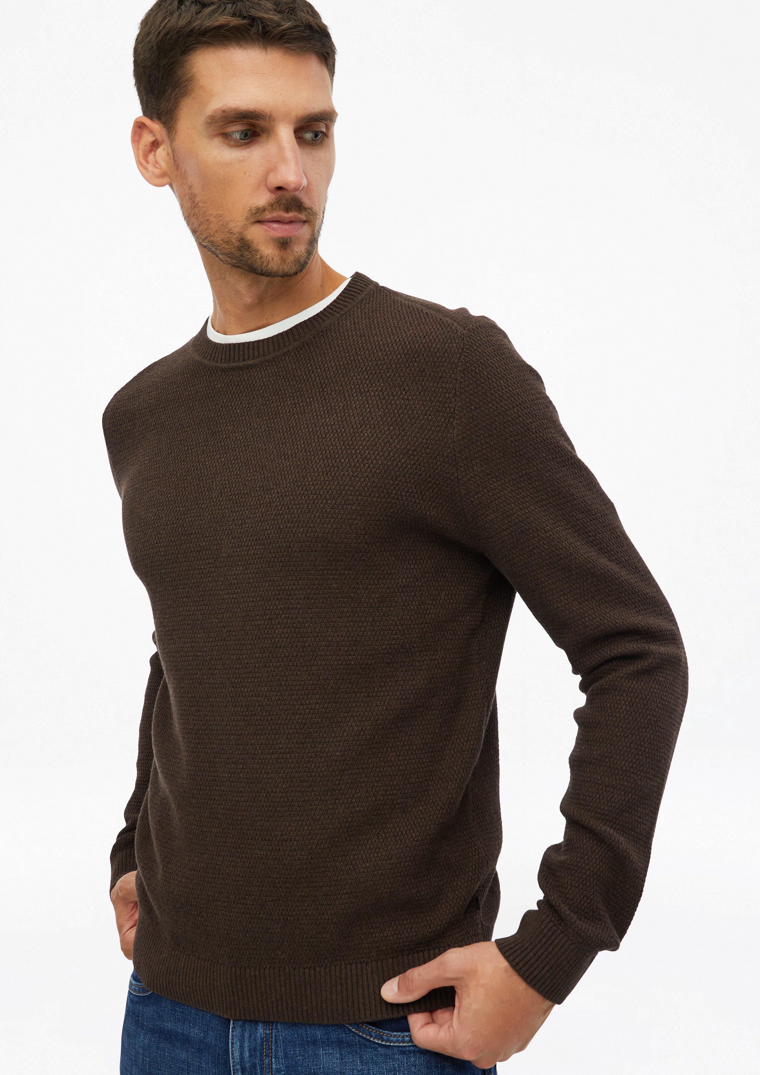 Hommes Pull en tricot en brun de s.Oliver