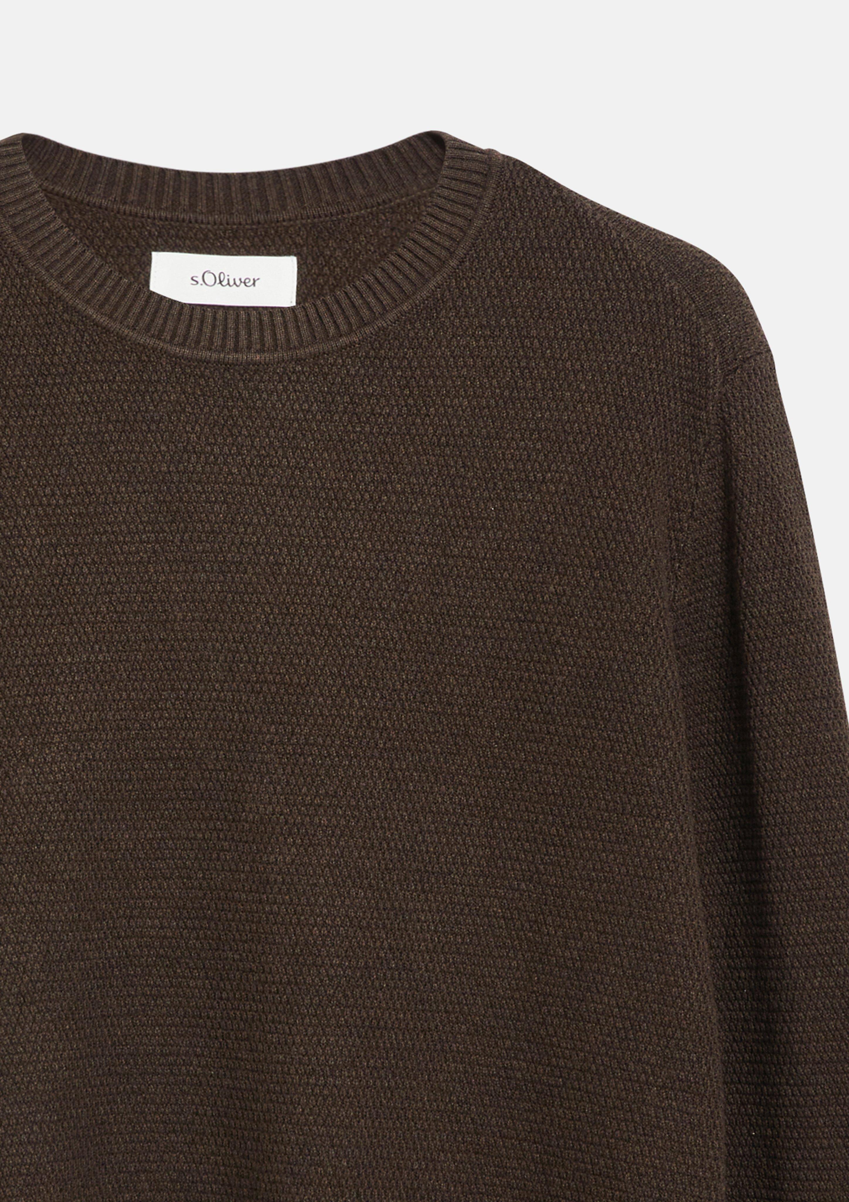 Hommes Pull en tricot en brun de s.Oliver