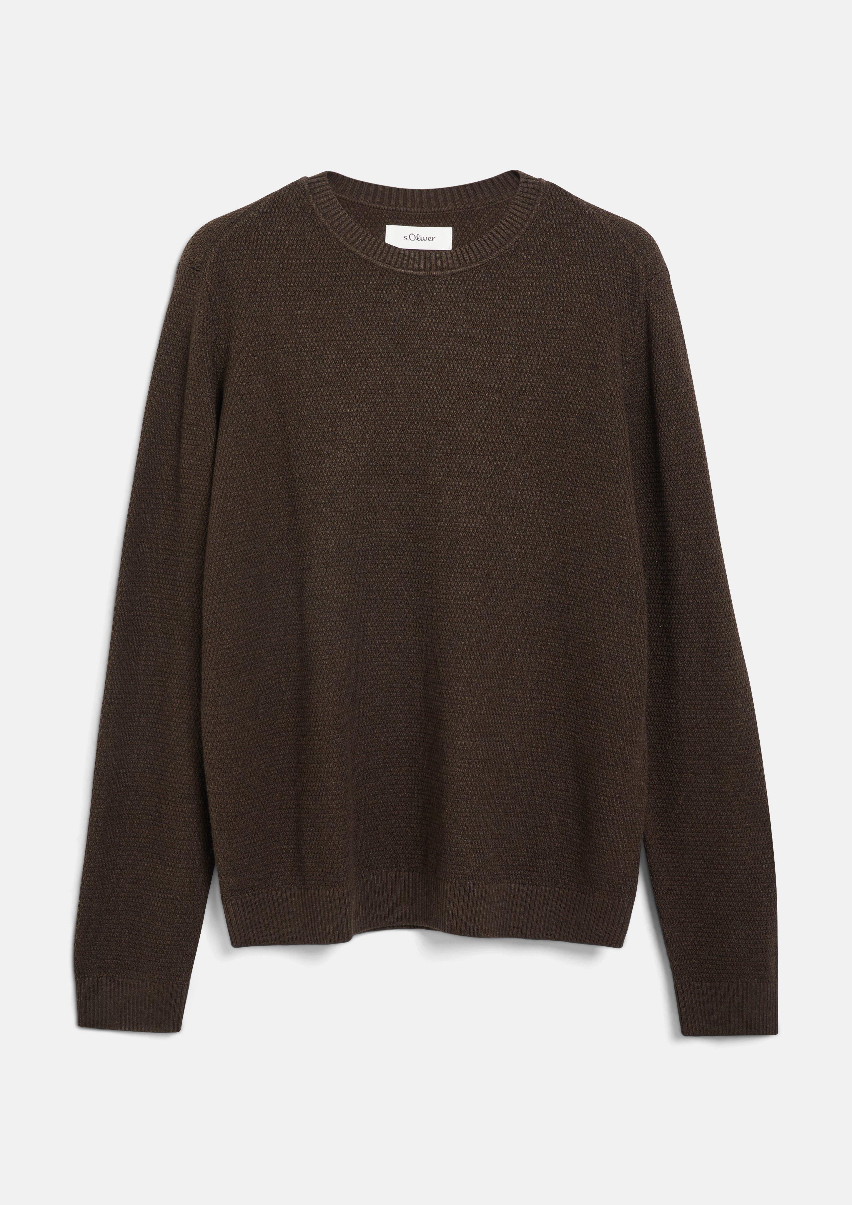 Hommes Pull en tricot en brun de s.Oliver