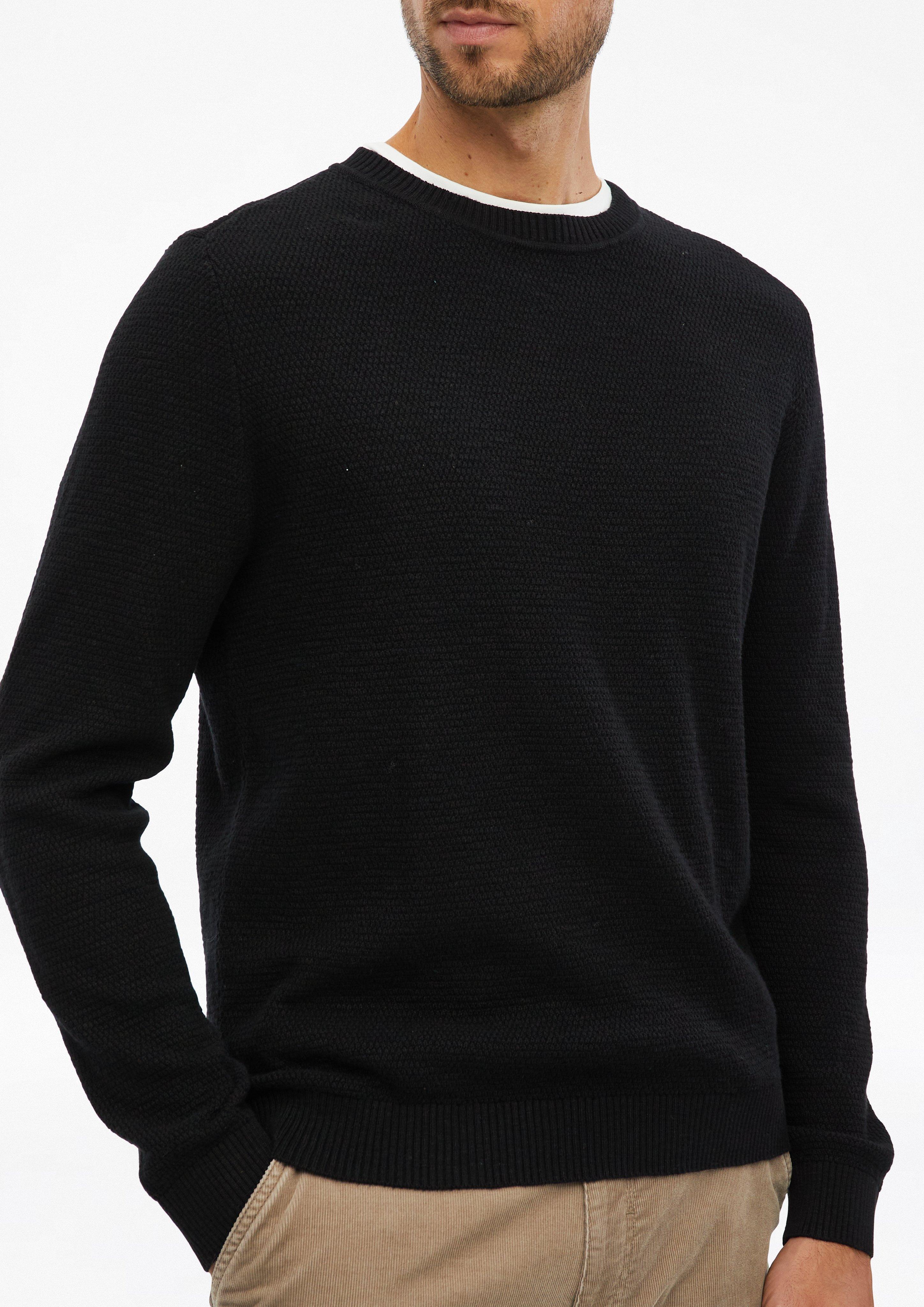 Hommes Pull en tricot en noir de s.Oliver