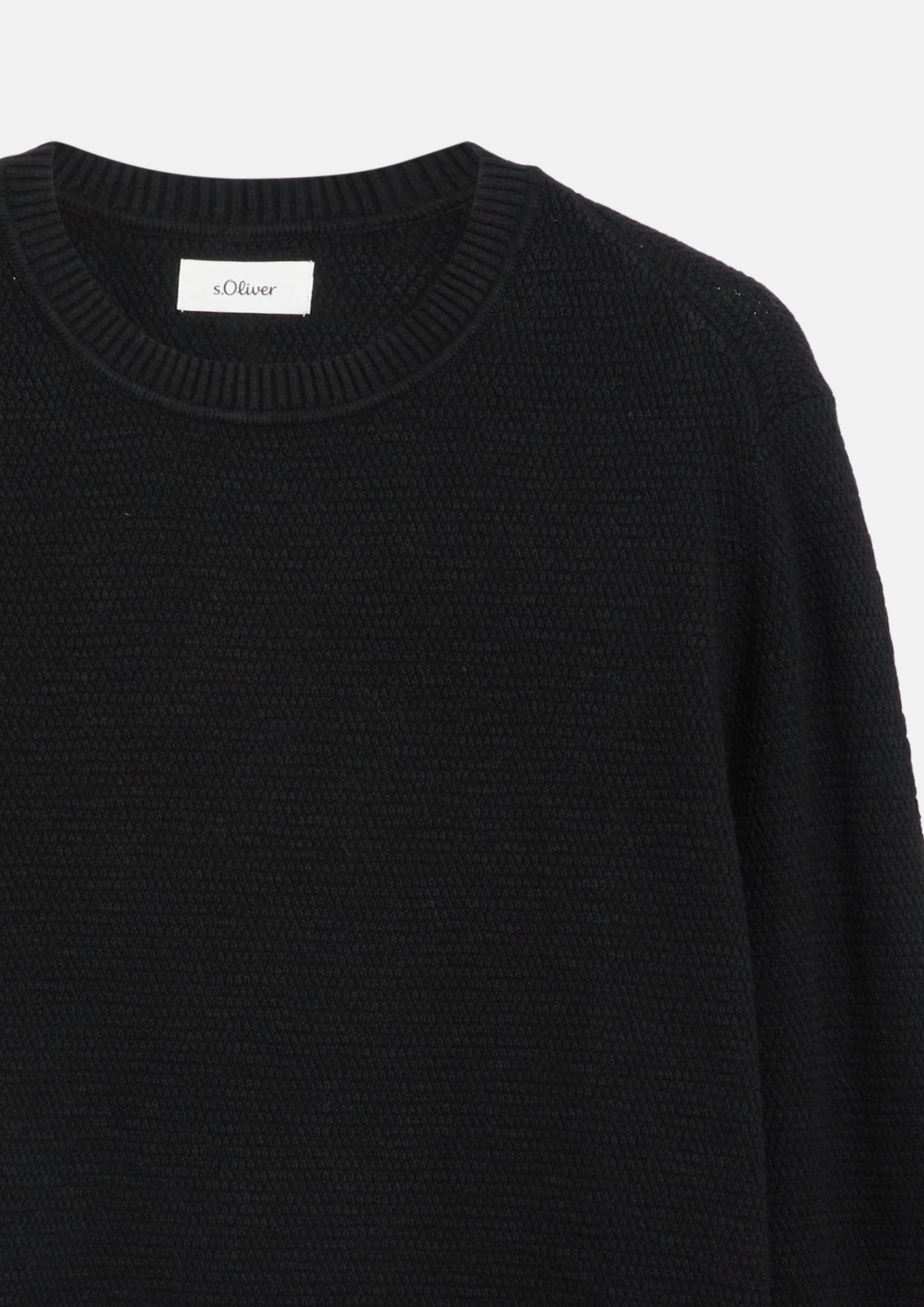 Hommes Pull en tricot en noir de s.Oliver