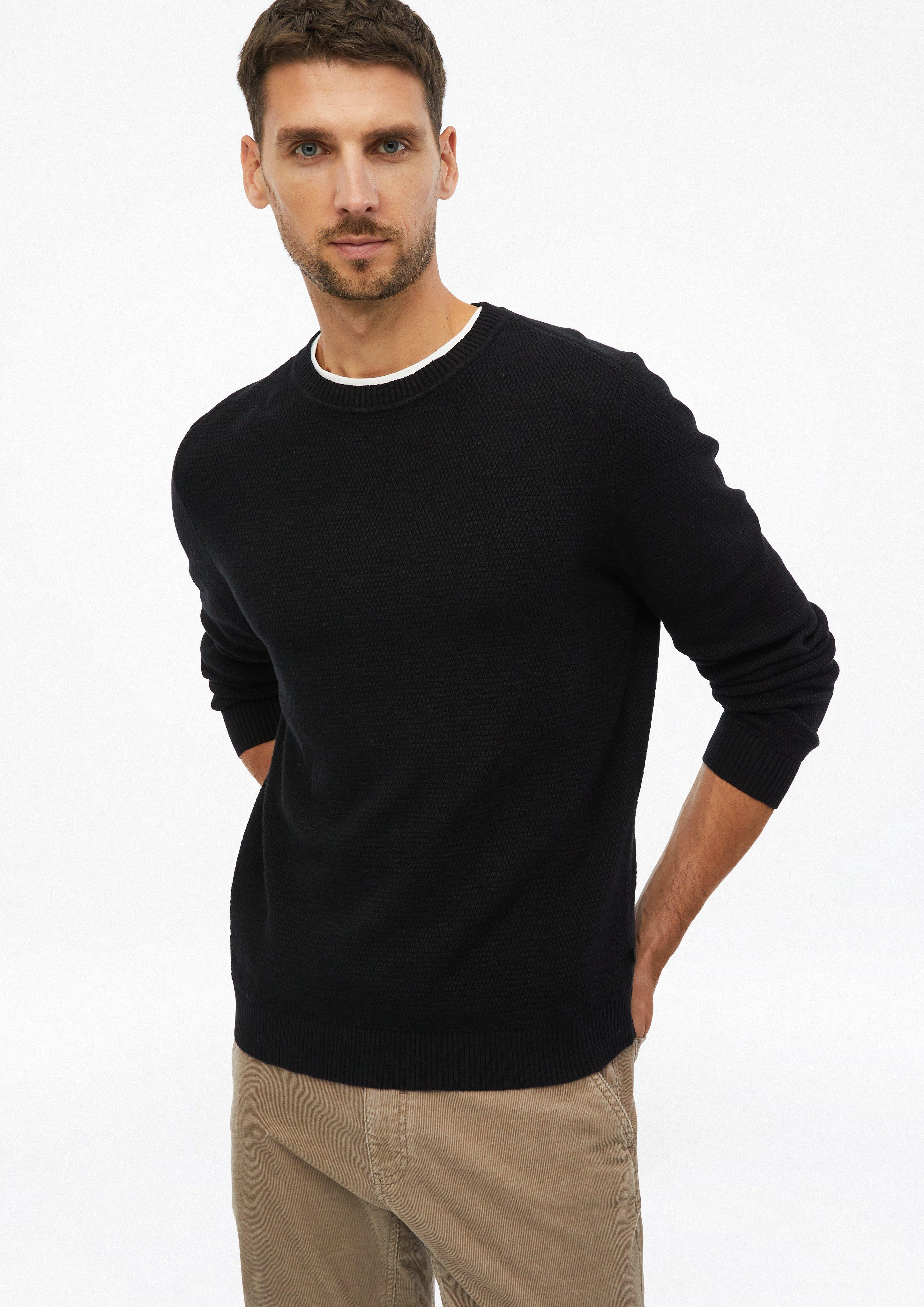 Hommes Pull en tricot en noir de s.Oliver