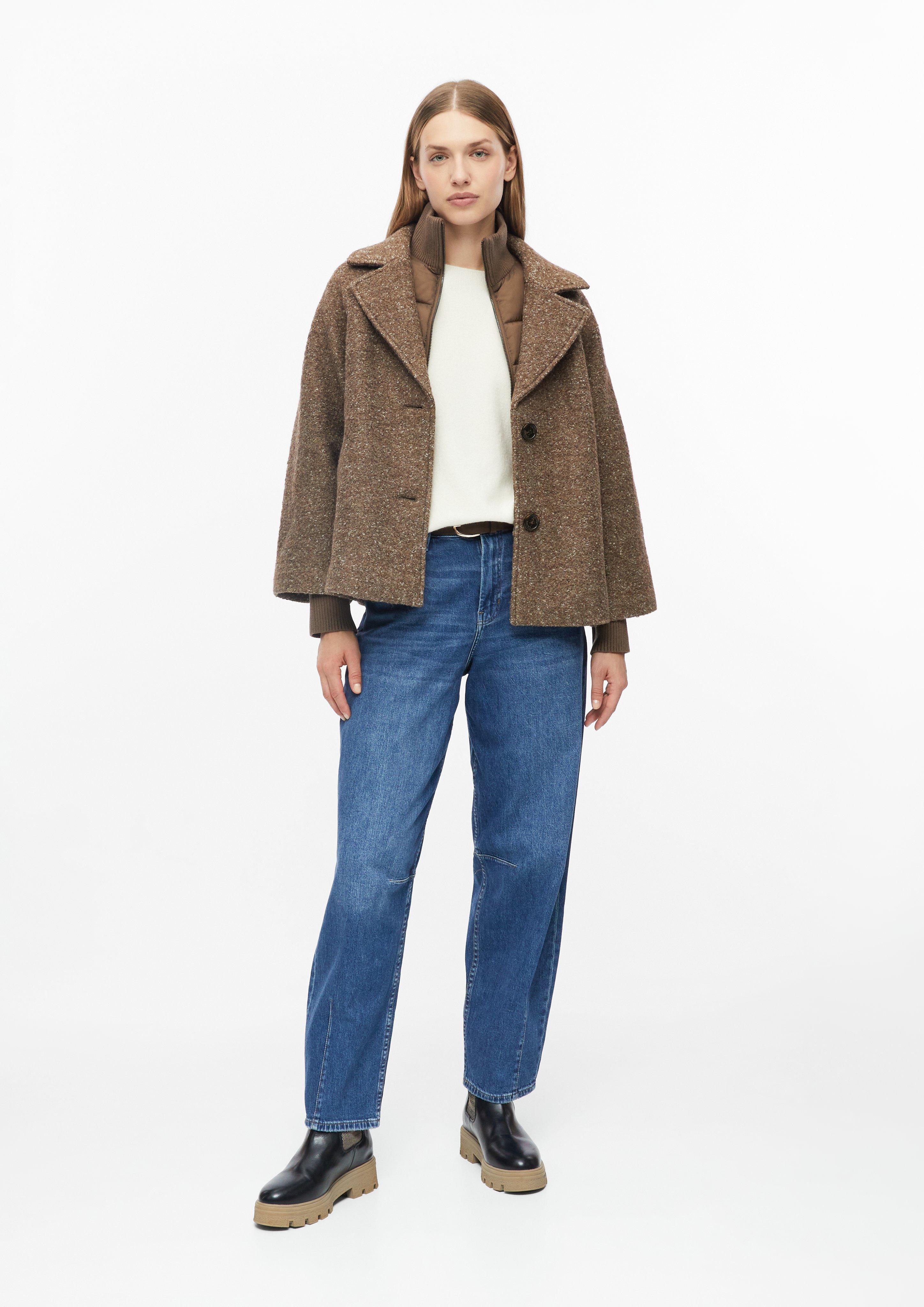 Dames s.Oliver x Heidi Klum: cabanjas van bouclé in bruin van s.Oliver