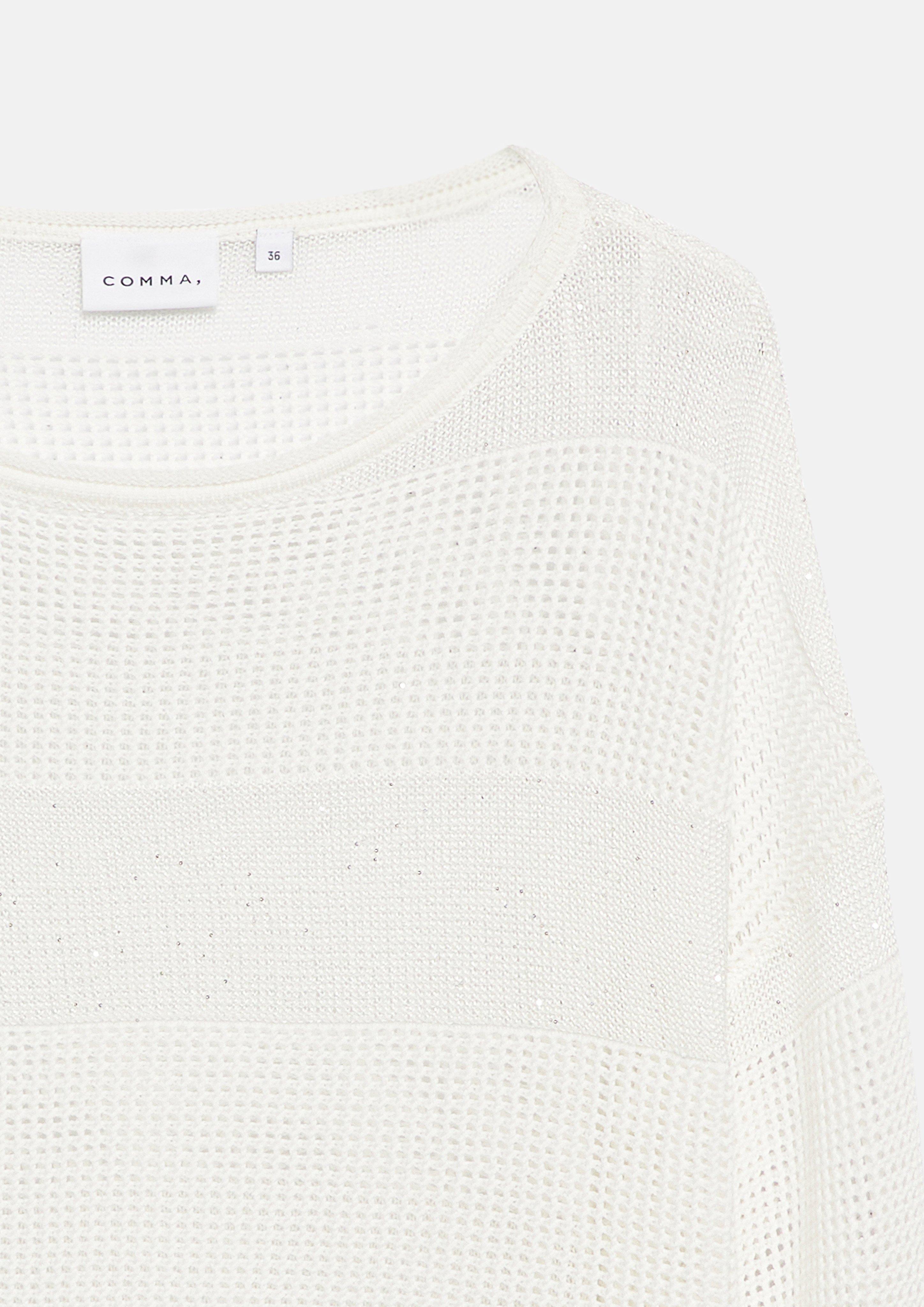 Pullover aus Ajourstrick mit feinen Pailletten in  von COMMA