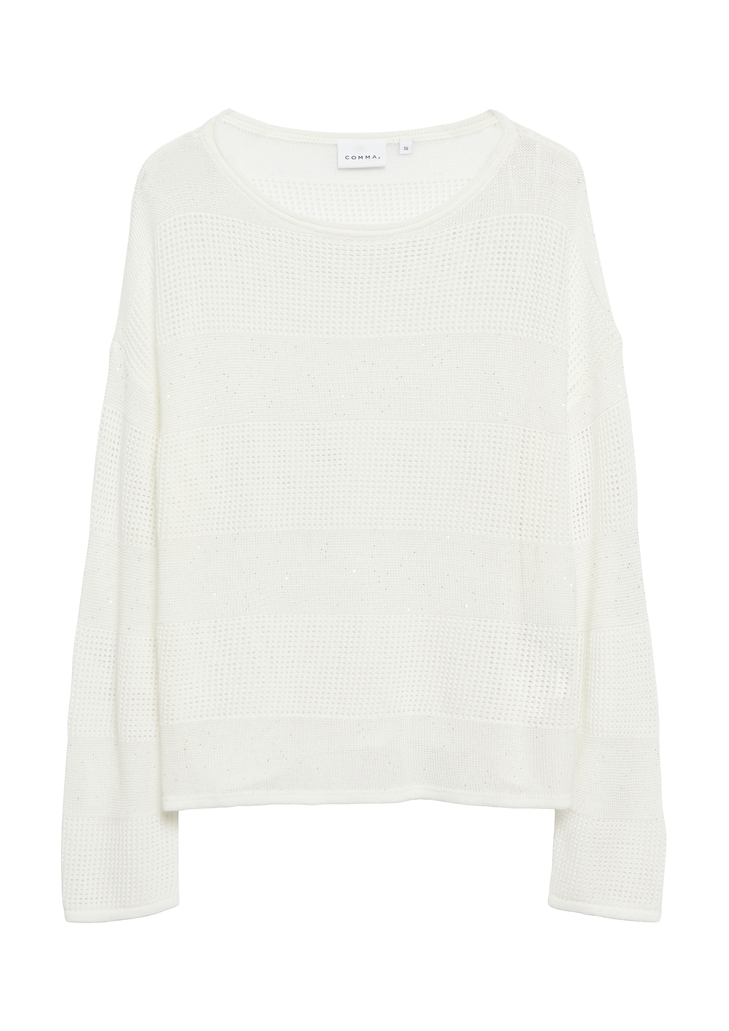 Pullover aus Ajourstrick mit feinen Pailletten in  von COMMA