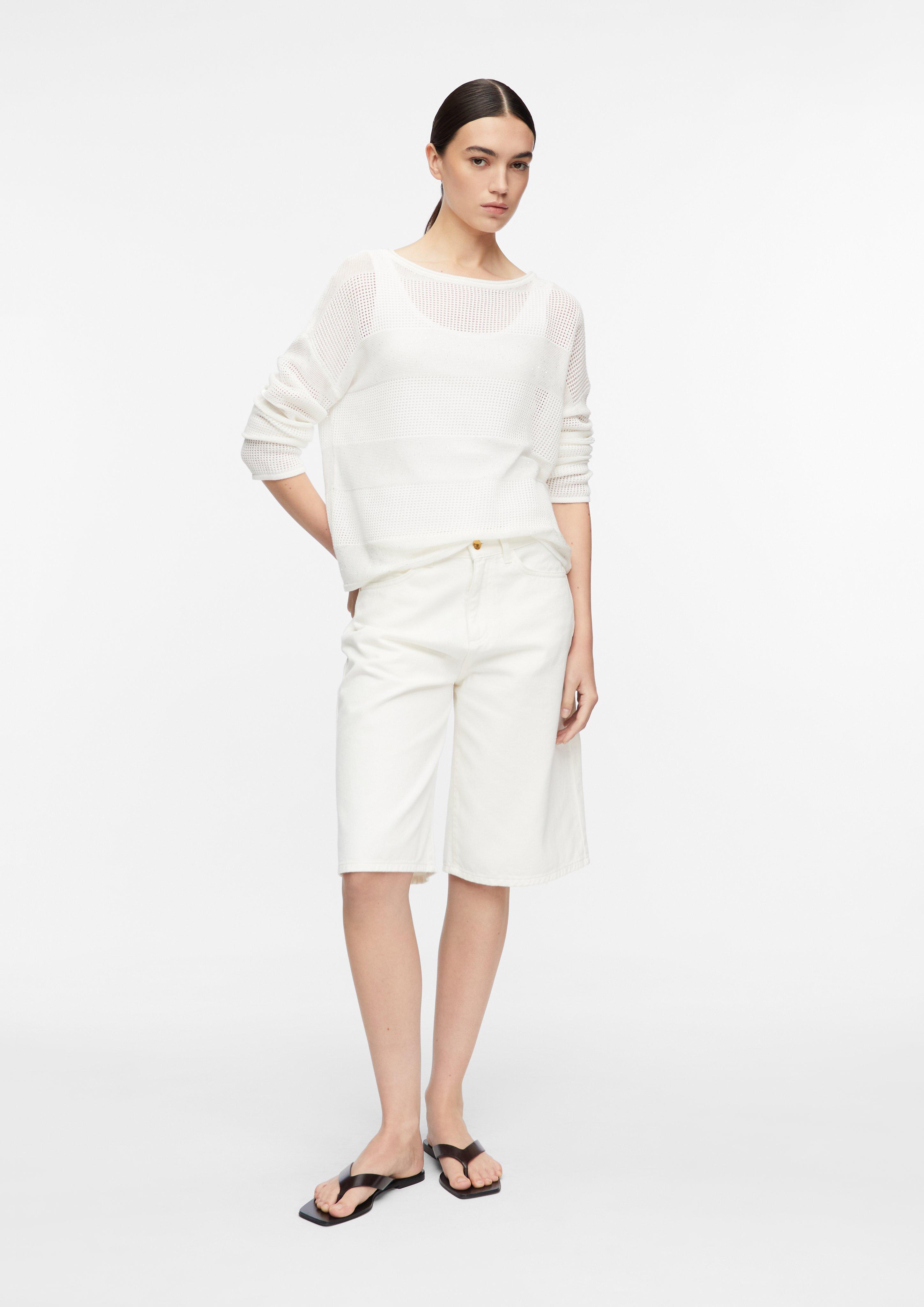 Pullover aus Ajourstrick mit feinen Pailletten in  von COMMA