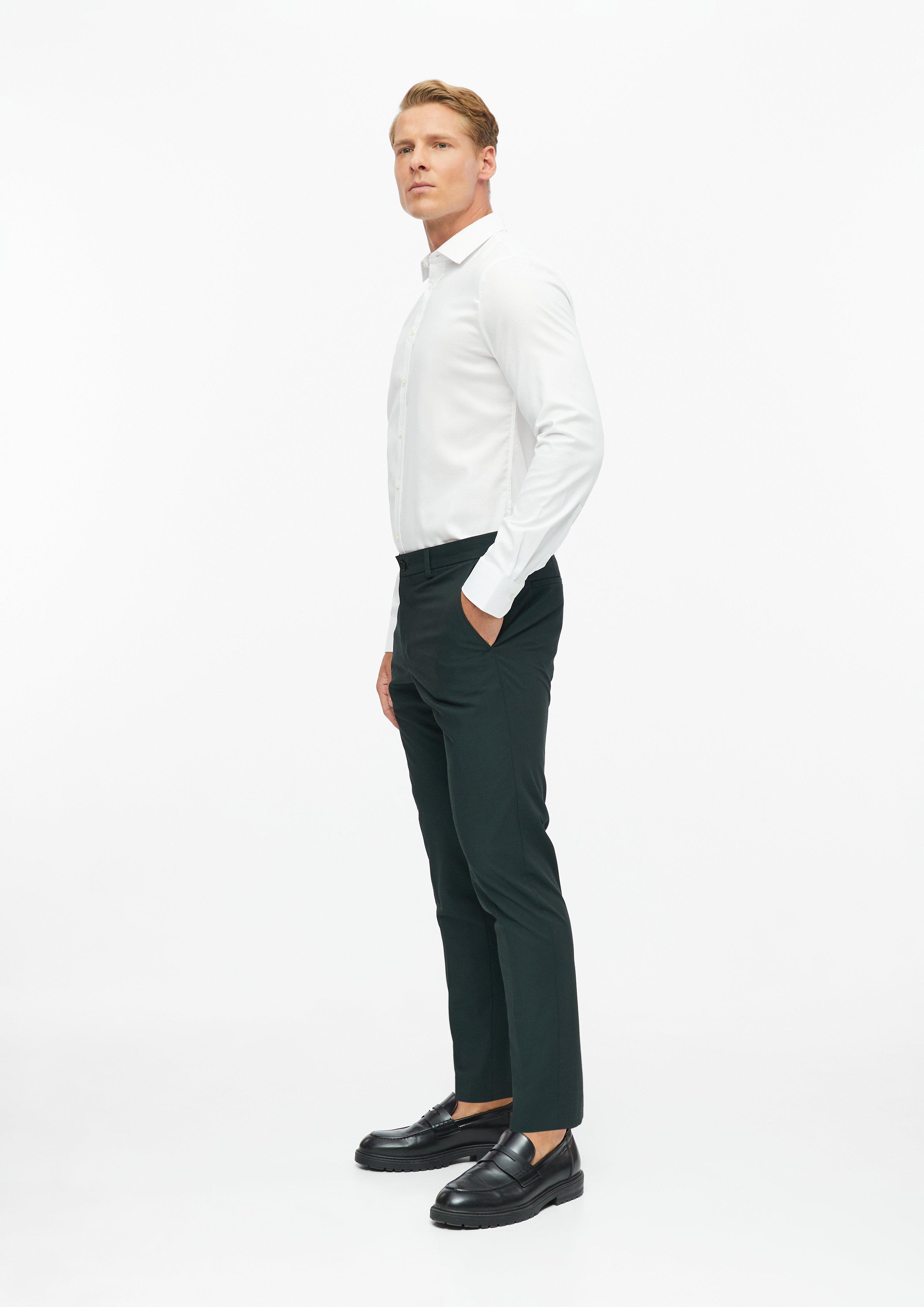 Moški s.O PURE: Hlače za k obleki kroja Slim Fit v barvi petrol od s.Oliver BLACK LABEL