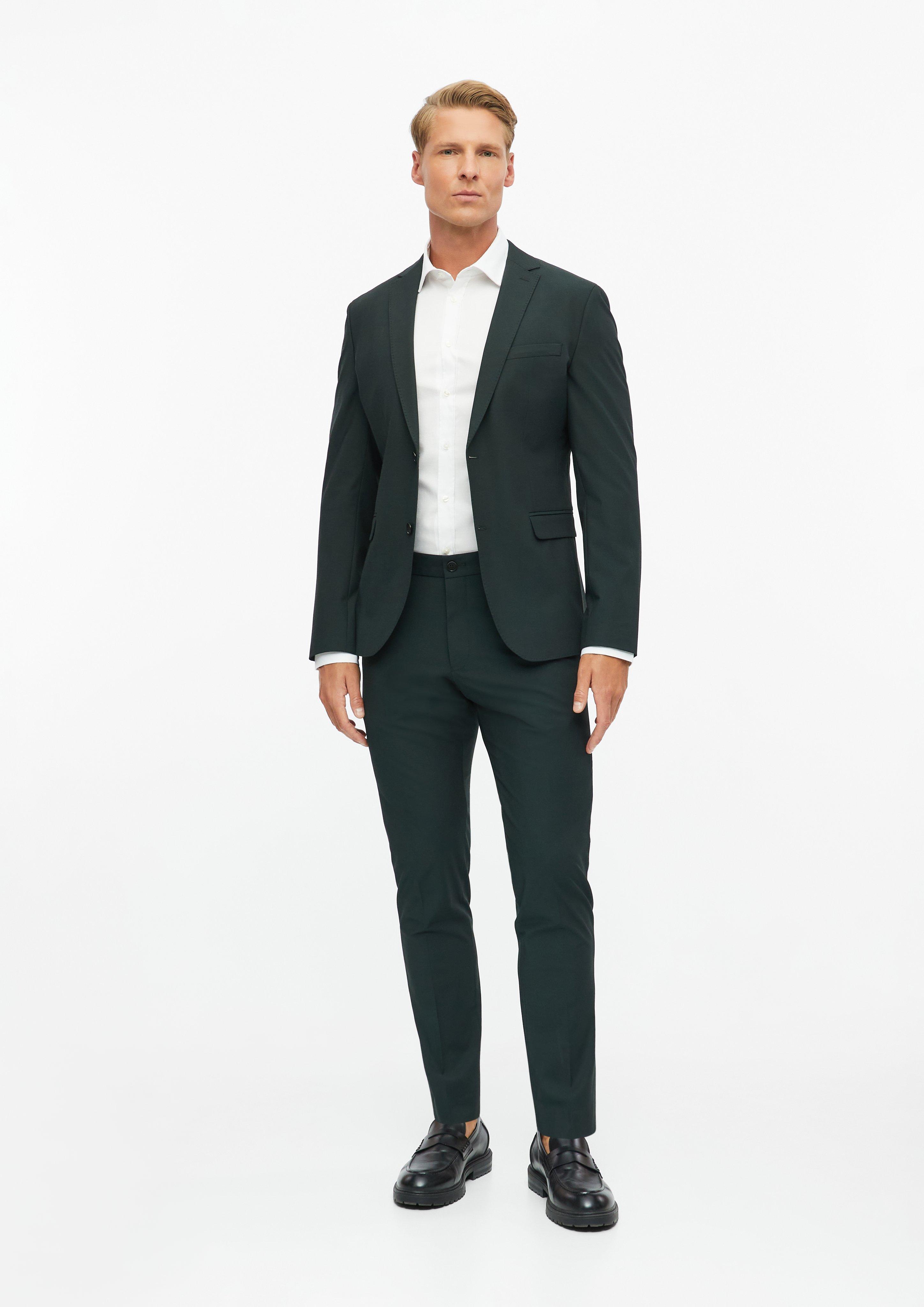 Moški s.O PURE: Hlače za k obleki kroja Slim Fit v barvi petrol od s.Oliver BLACK LABEL