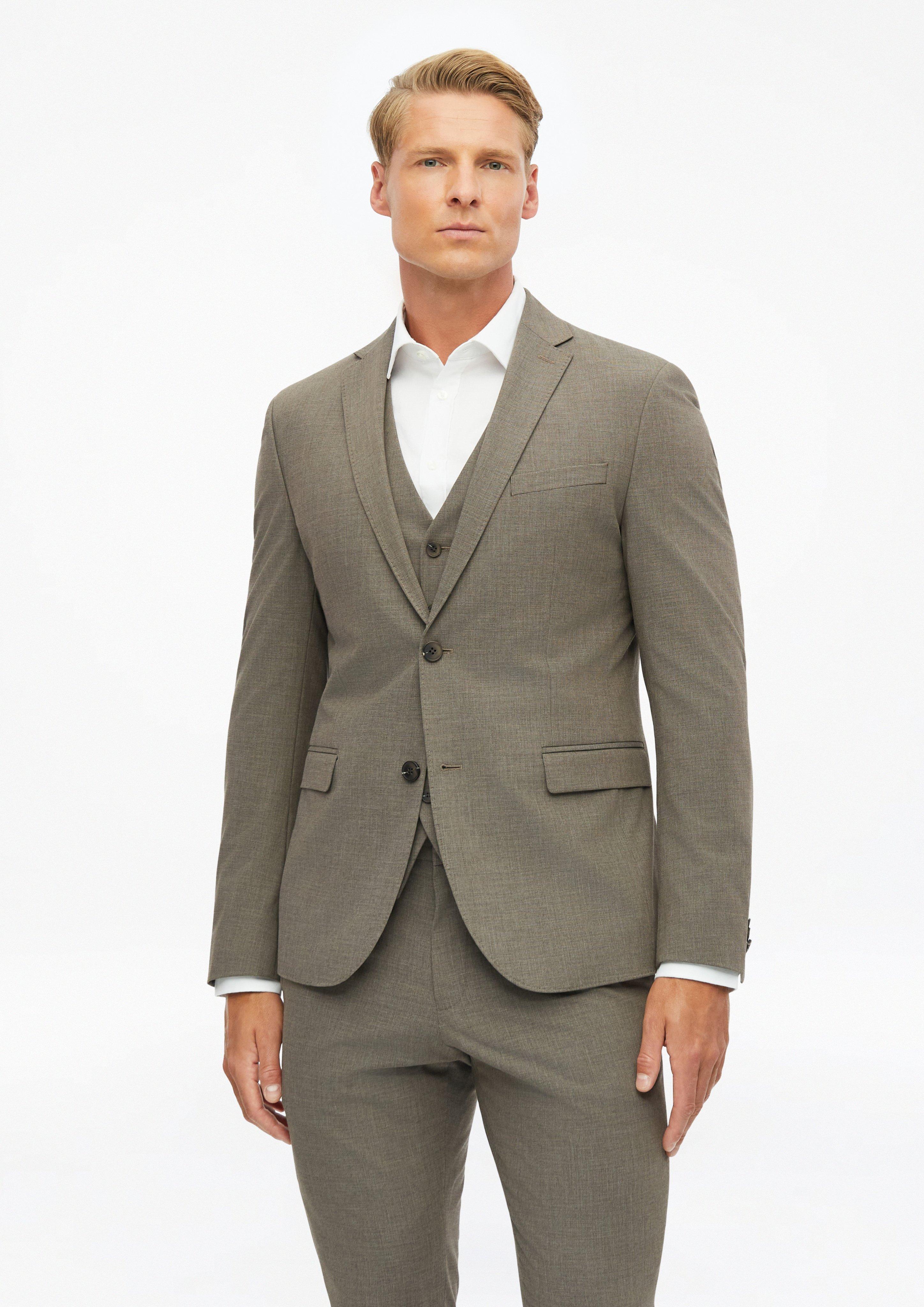 s.O ULTIMATE: Sakko aus Wollmischung im Slim Fit in Farbe sandstein von s.Oliver BLACK LABEL