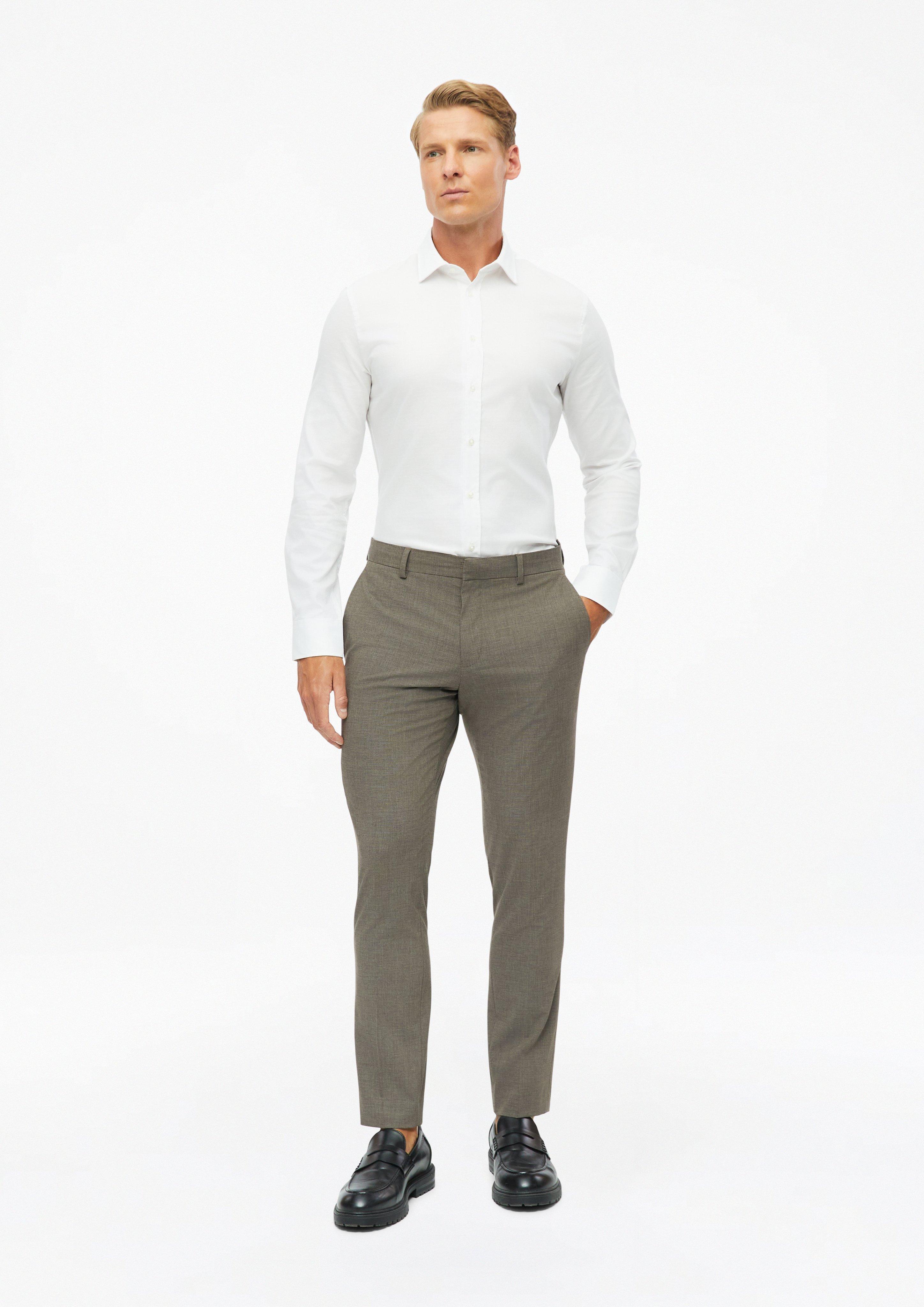 s.O ULTIMATE: Hlače za k obleki iz volnene mešanice kroja Slim Fit v barvi barva peščenjaka od s.Oliver BLACK LABEL