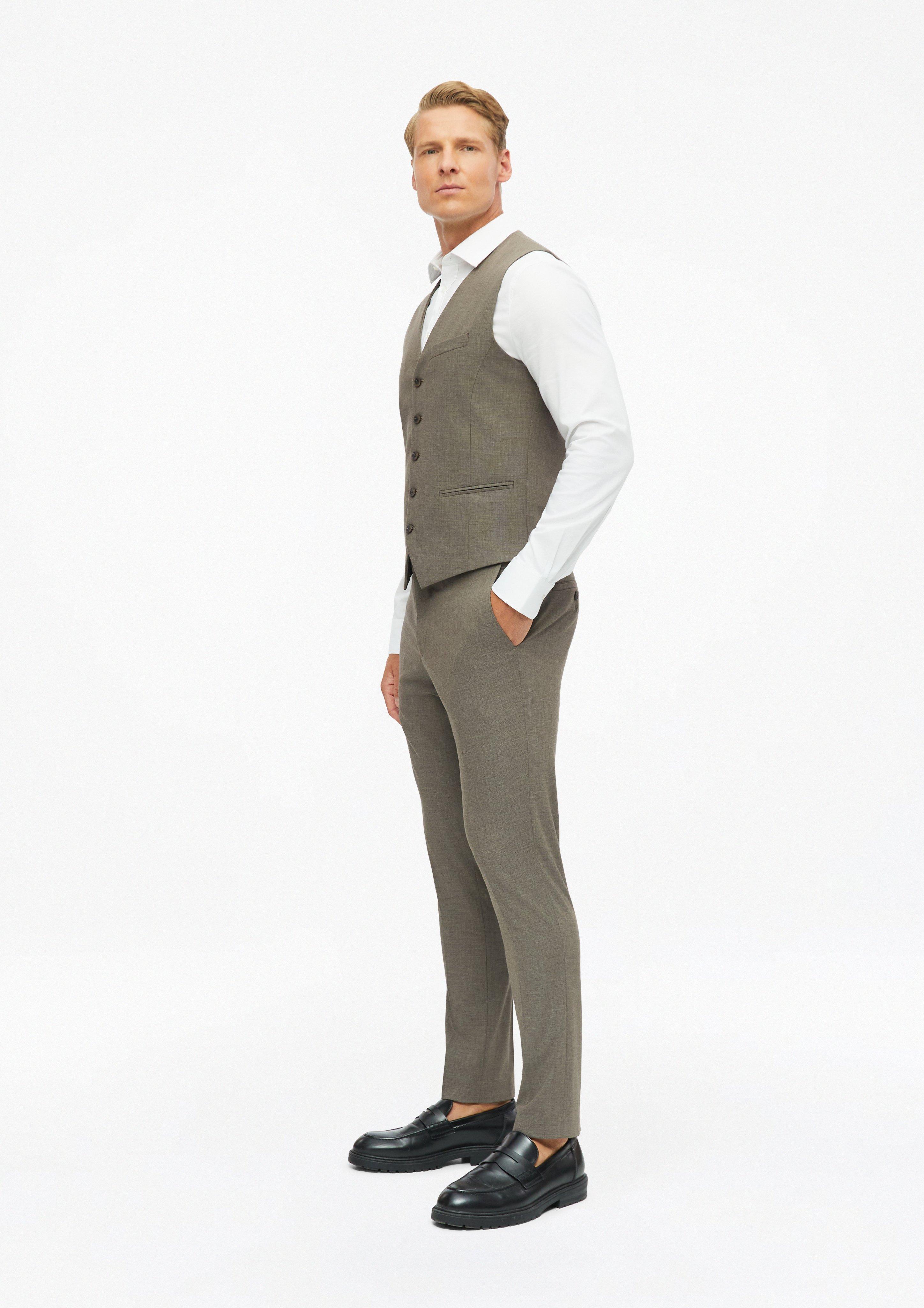 Herren s.O ULTIMATE: Weste aus Wollmischung im Slim Fit in braun von s.Oliver BLACK LABEL