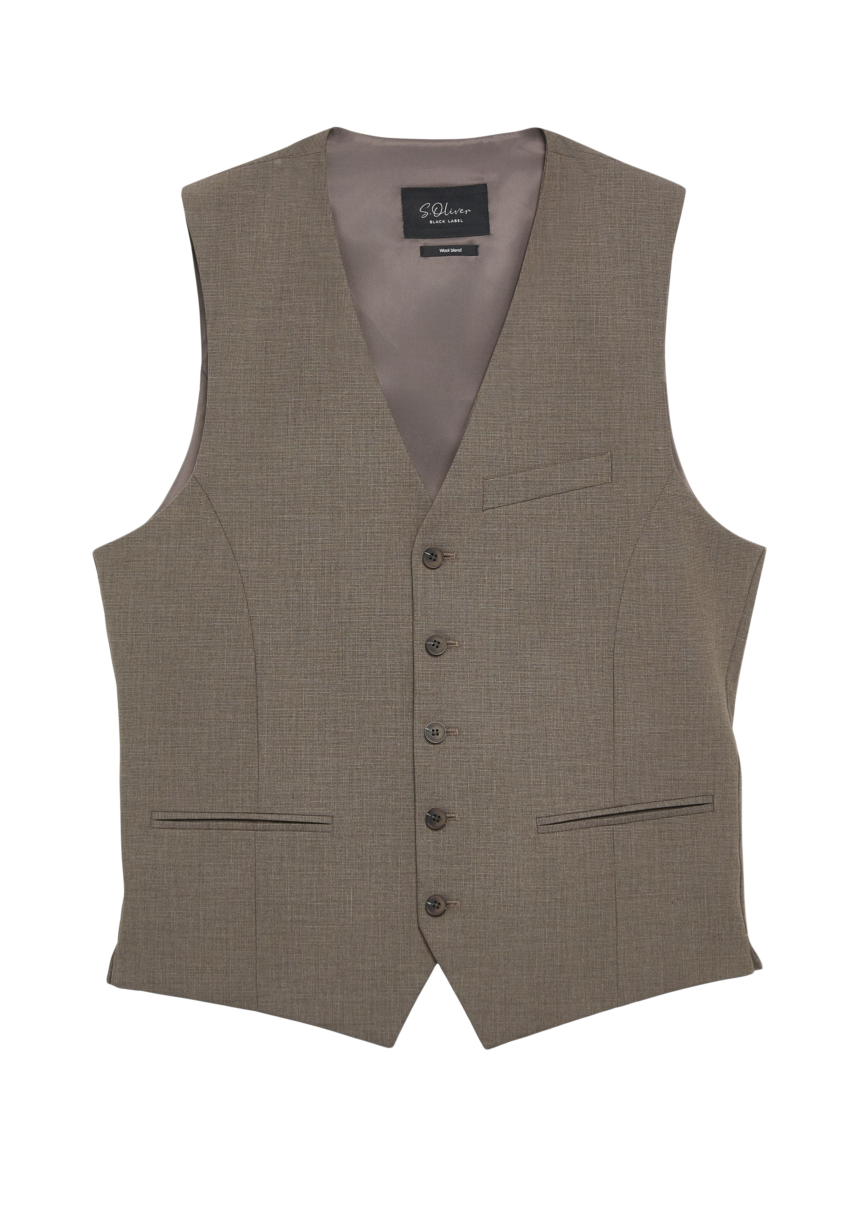 Hommes s.O ULTIMATE : gilet en laine mélangée, coupe slim en brun de s.Oliver BLACK LABEL