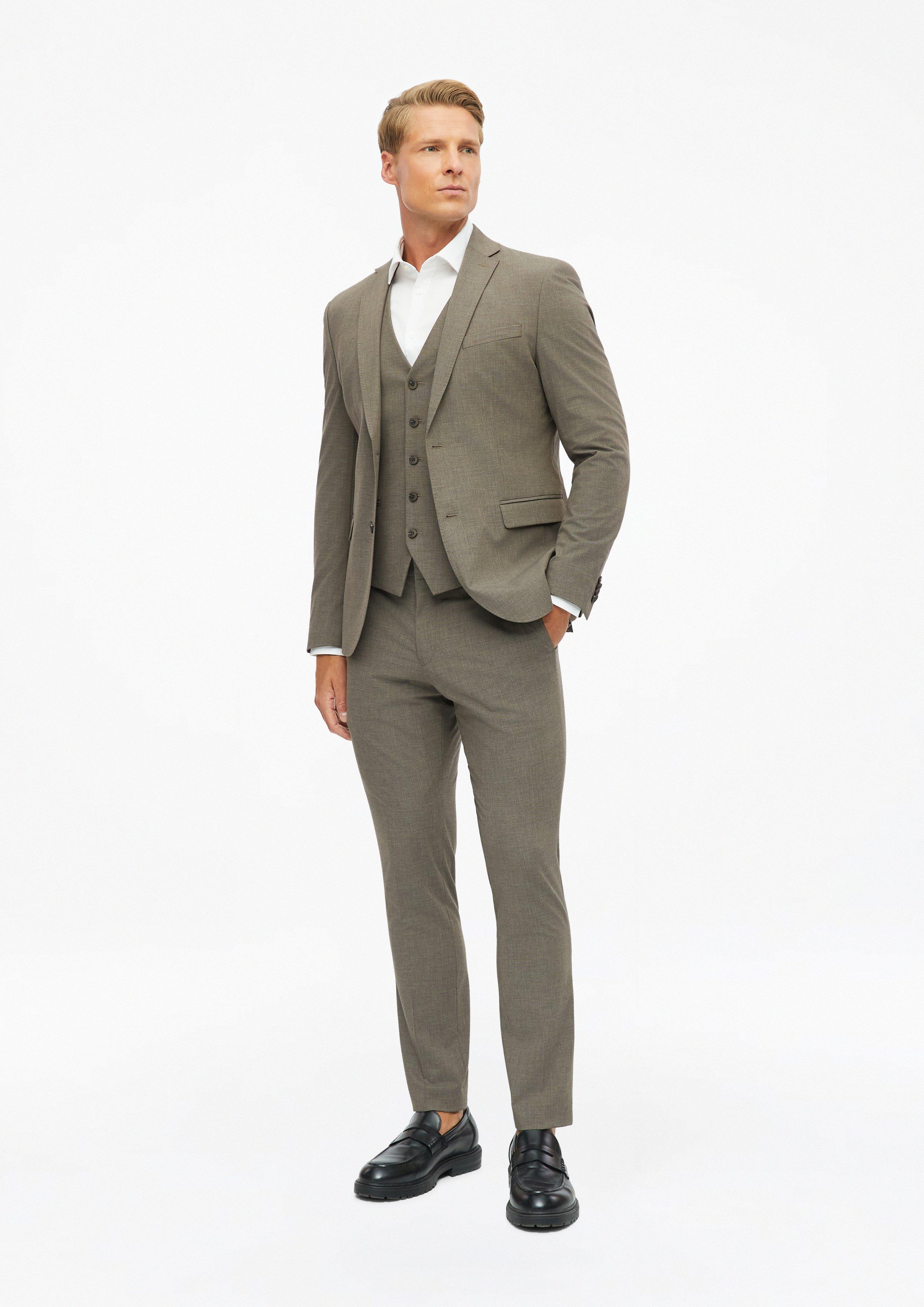 Herren s.O ULTIMATE: Weste aus Wollmischung im Slim Fit in braun von s.Oliver BLACK LABEL